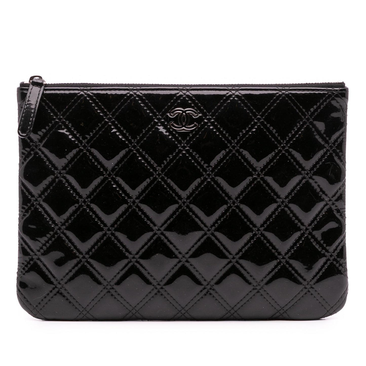 Chanel Medium Quilted Patent O Case Clutch