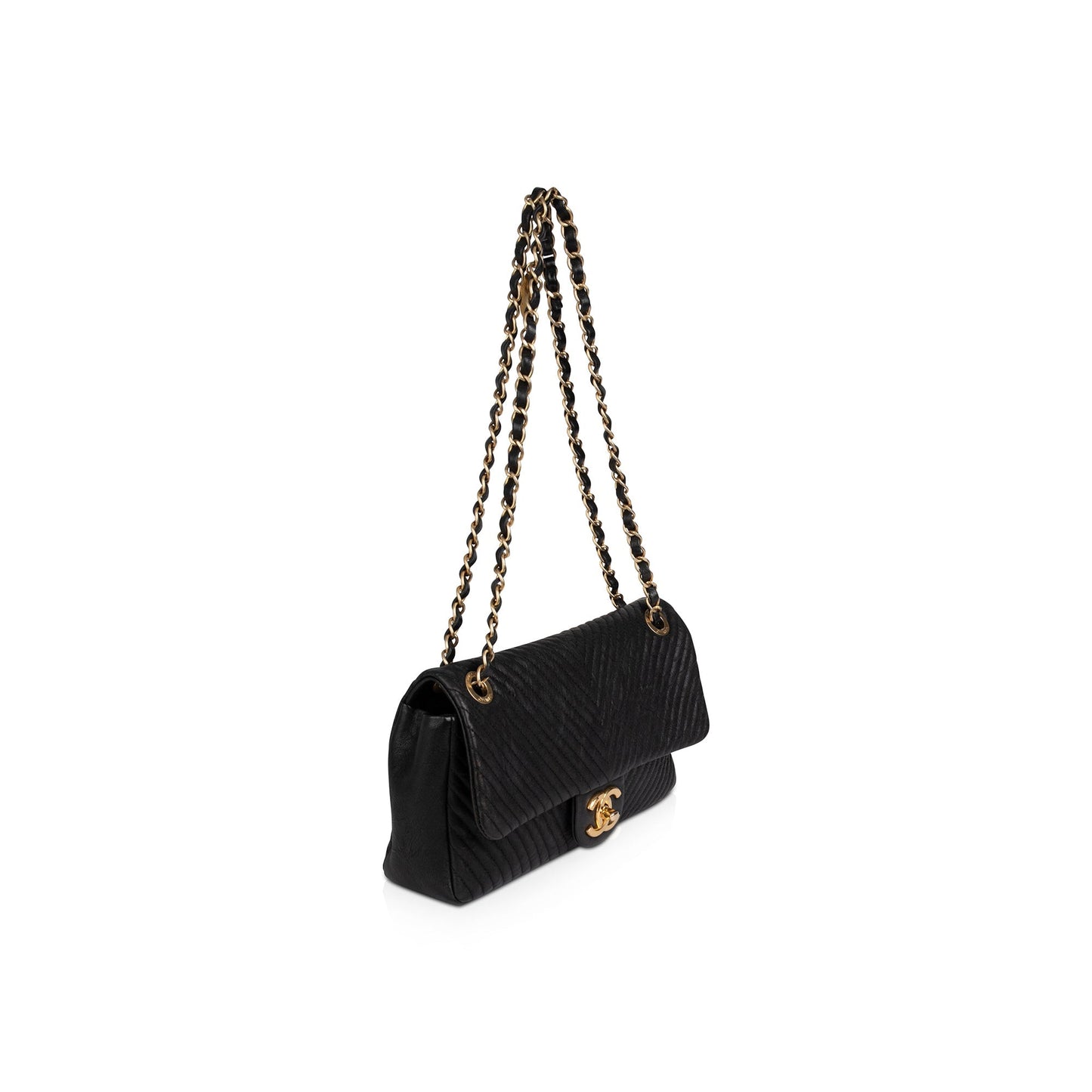 Chanel Medium Surpique Chevron Flap Bag