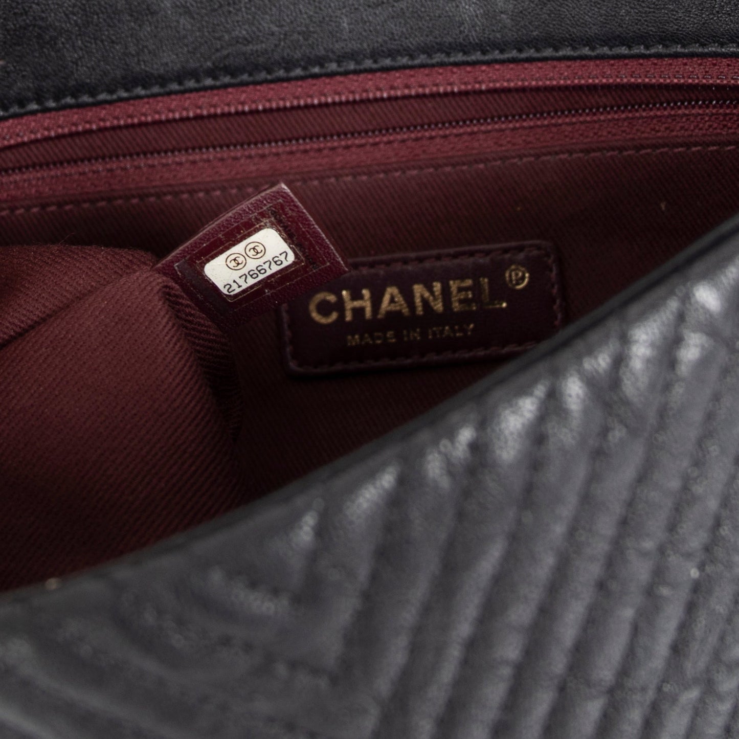 Chanel Medium Surpique Chevron Flap Bag