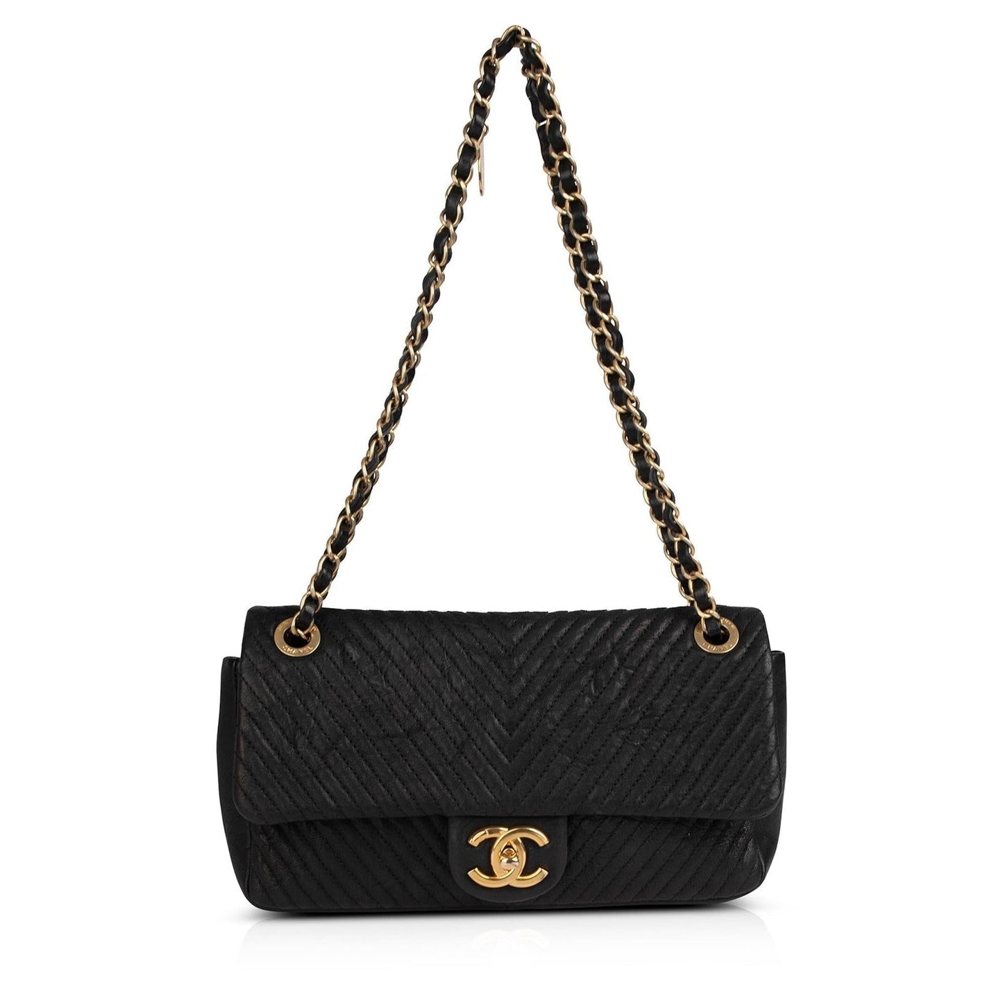Chanel Medium Surpique Chevron Flap Bag
