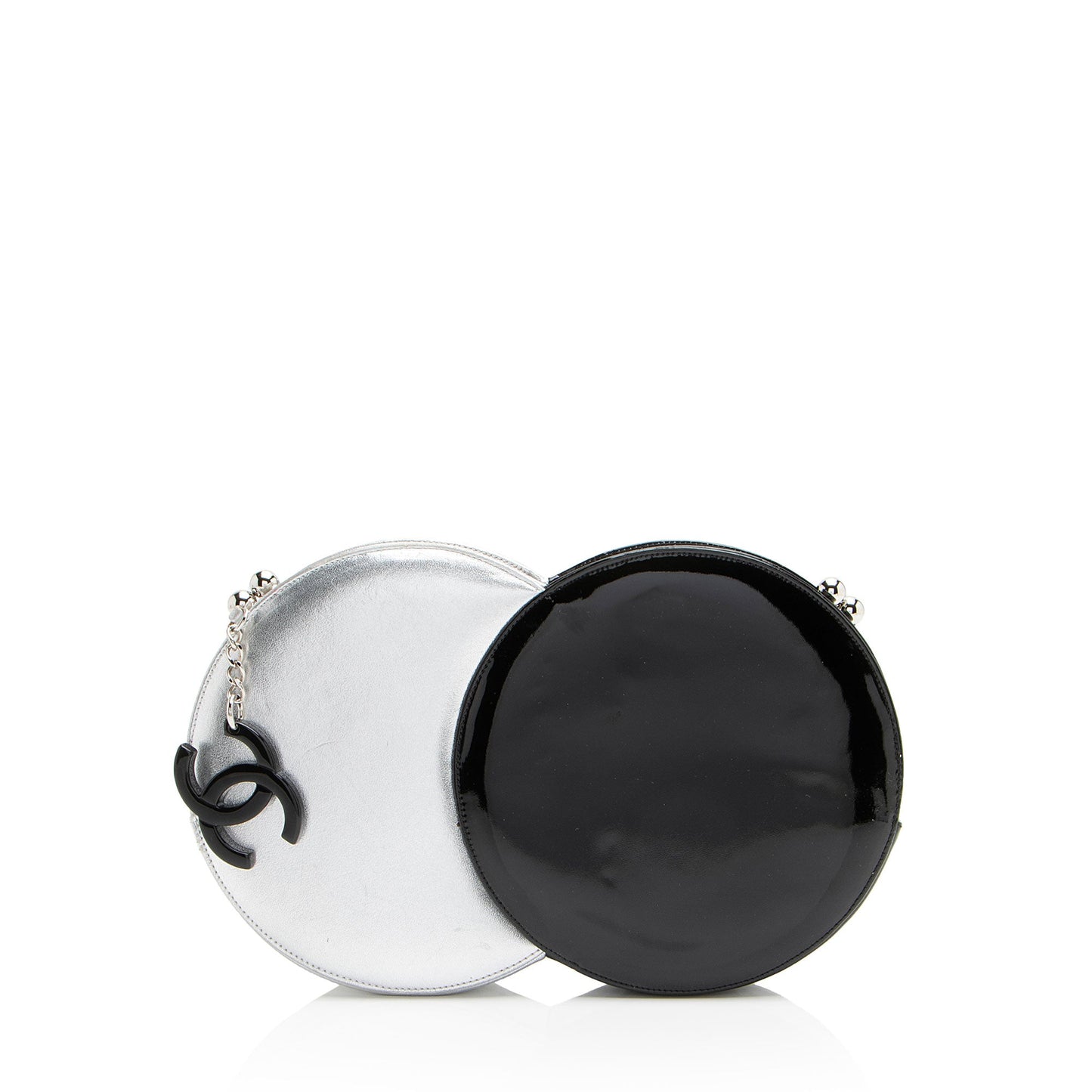 Chanel Metallic Lambskin Patent Leather Double Circle Clutch