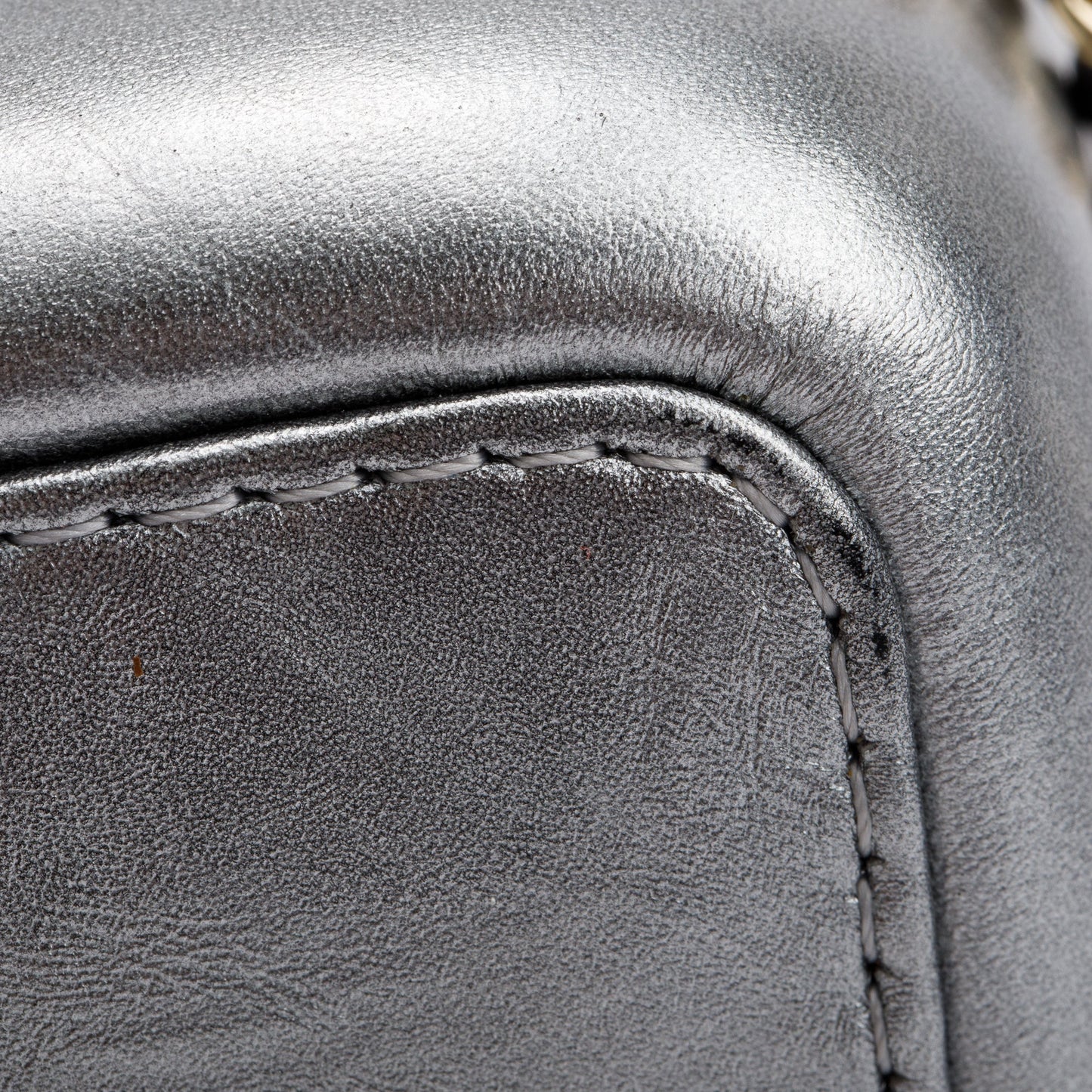 Chanel Metallic Silver Aged Calfskin Leather Small Gabrielle Backpack