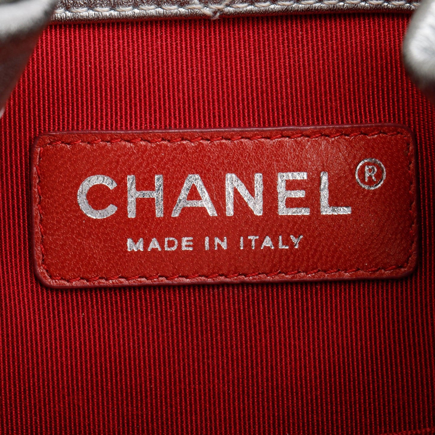 Chanel Metallic Silver Aged Calfskin Leather Small Gabrielle Backpack