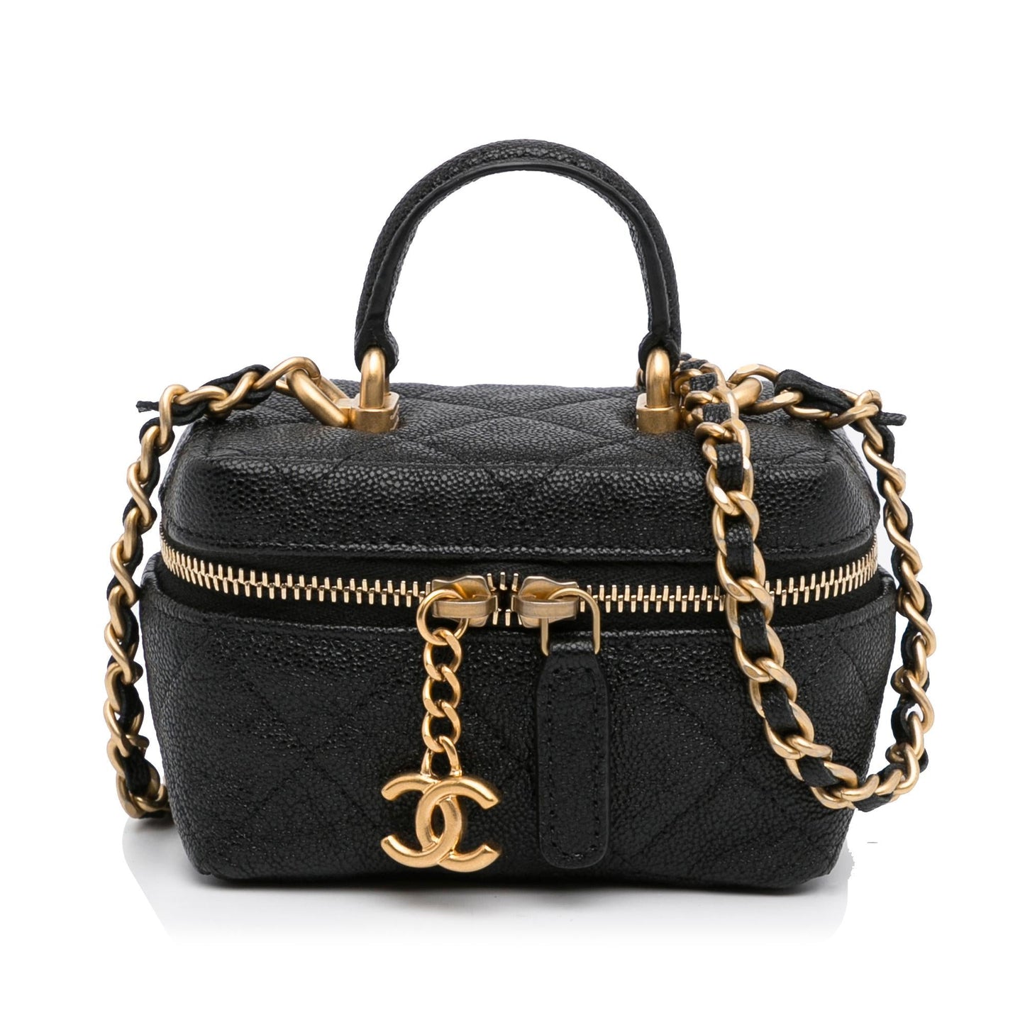 Chanel Micro Caviar Vanity Case with Chain