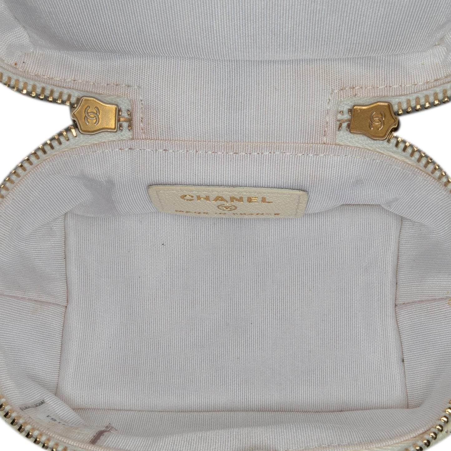 Chanel Mini Caviar Chain Zip Around Vanity Case (SHG-D8x2OZ)