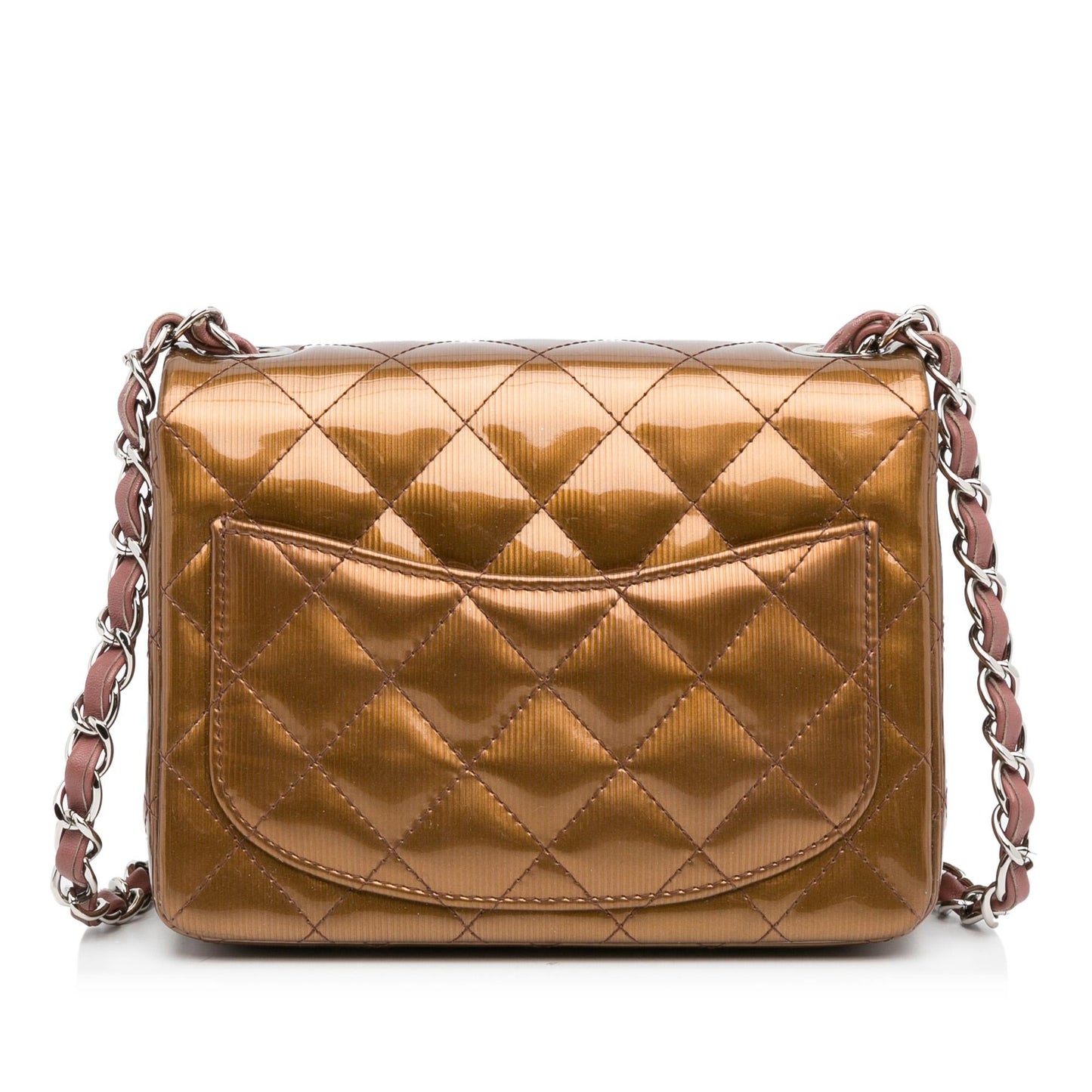 Chanel Mini Classic Square Patent Single Flap (SHG-nmtI7p)