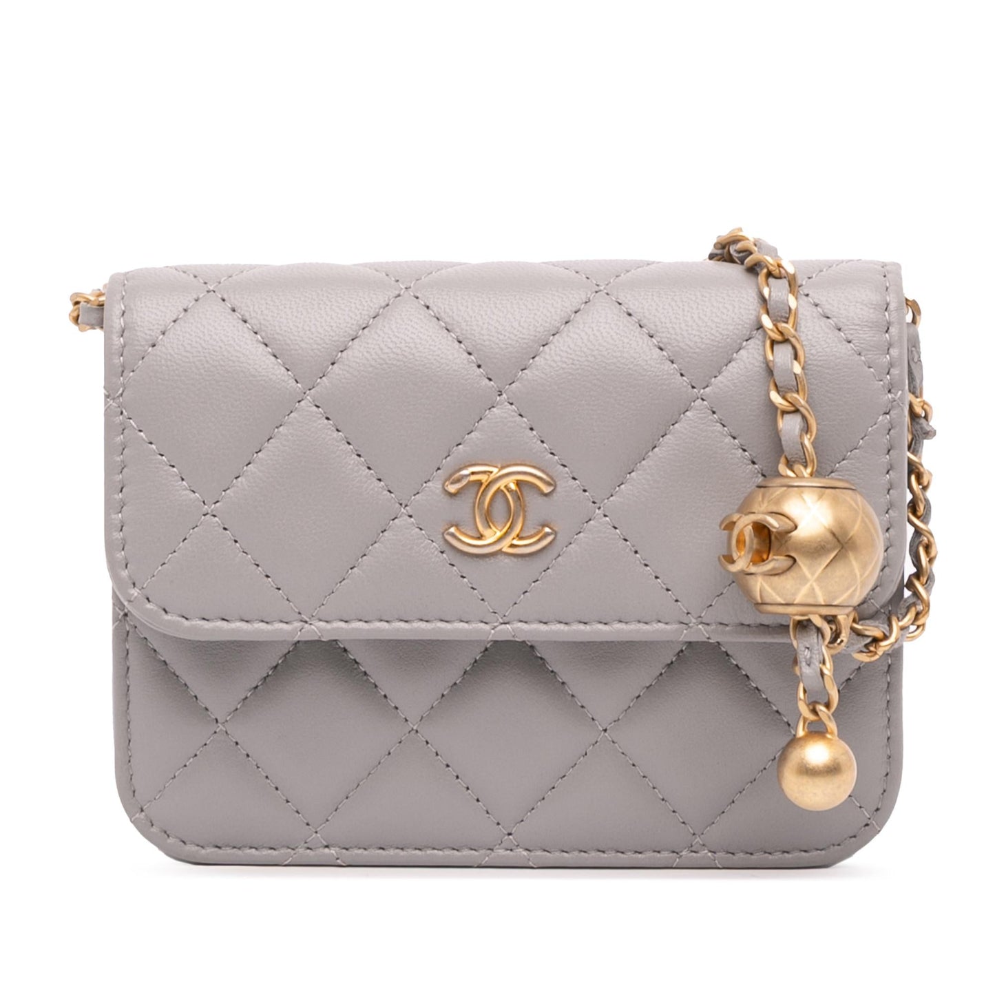 Chanel Mini Lambskin Pearl Crush Clutch On Chain