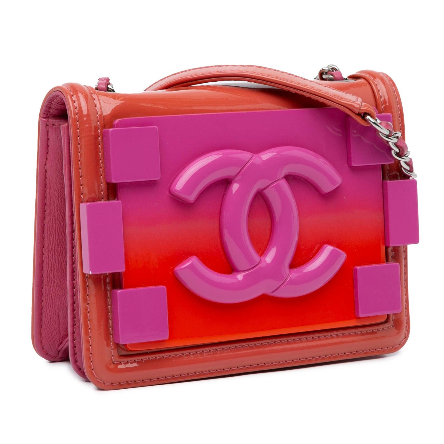 Chanel Mini Ombre Plexiglass and Patent Boy Brick Flap (SHG-ekVGPs)