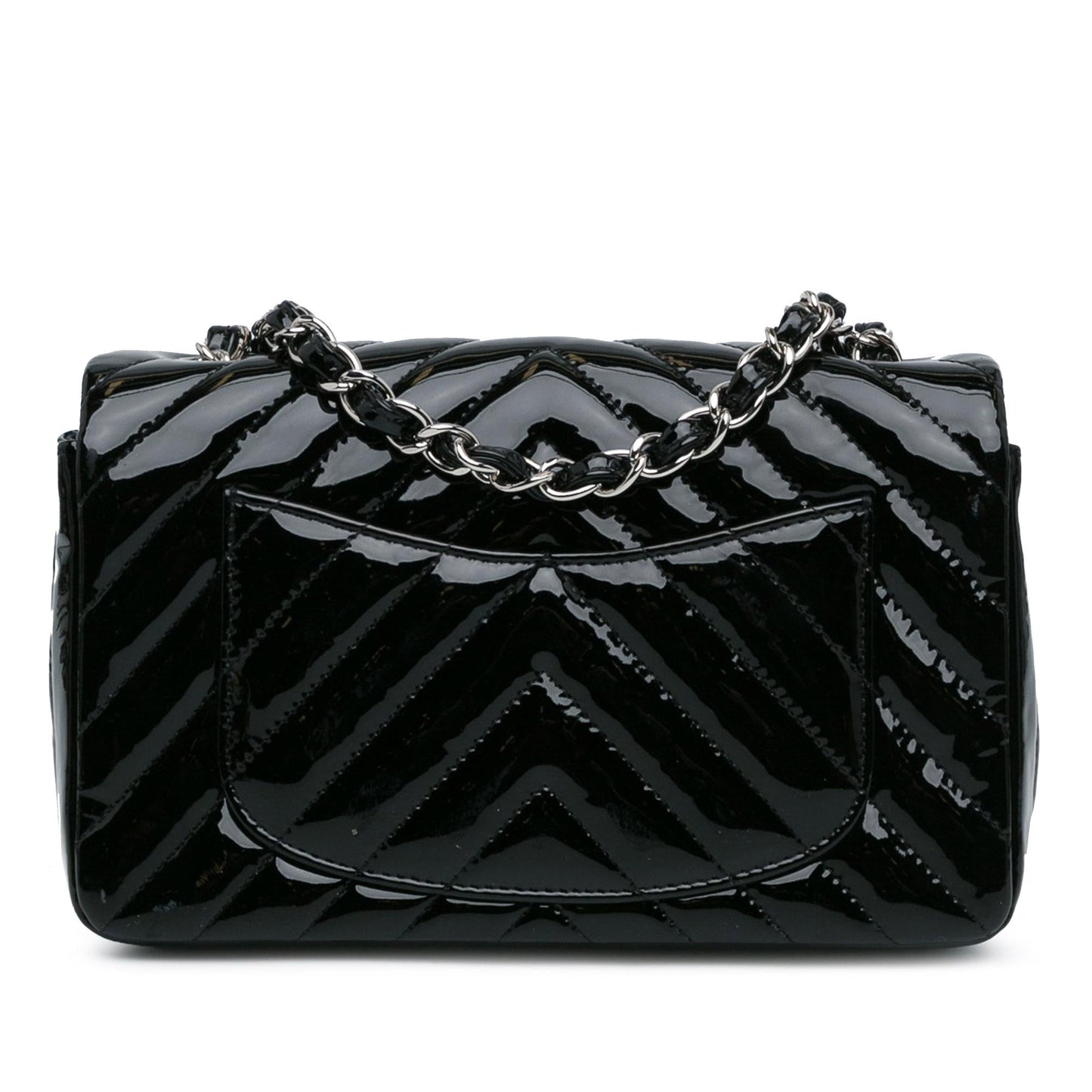 Chanel Mini Rectangular Classic Chevron Patent Single Flap (SHG-3MlT53)