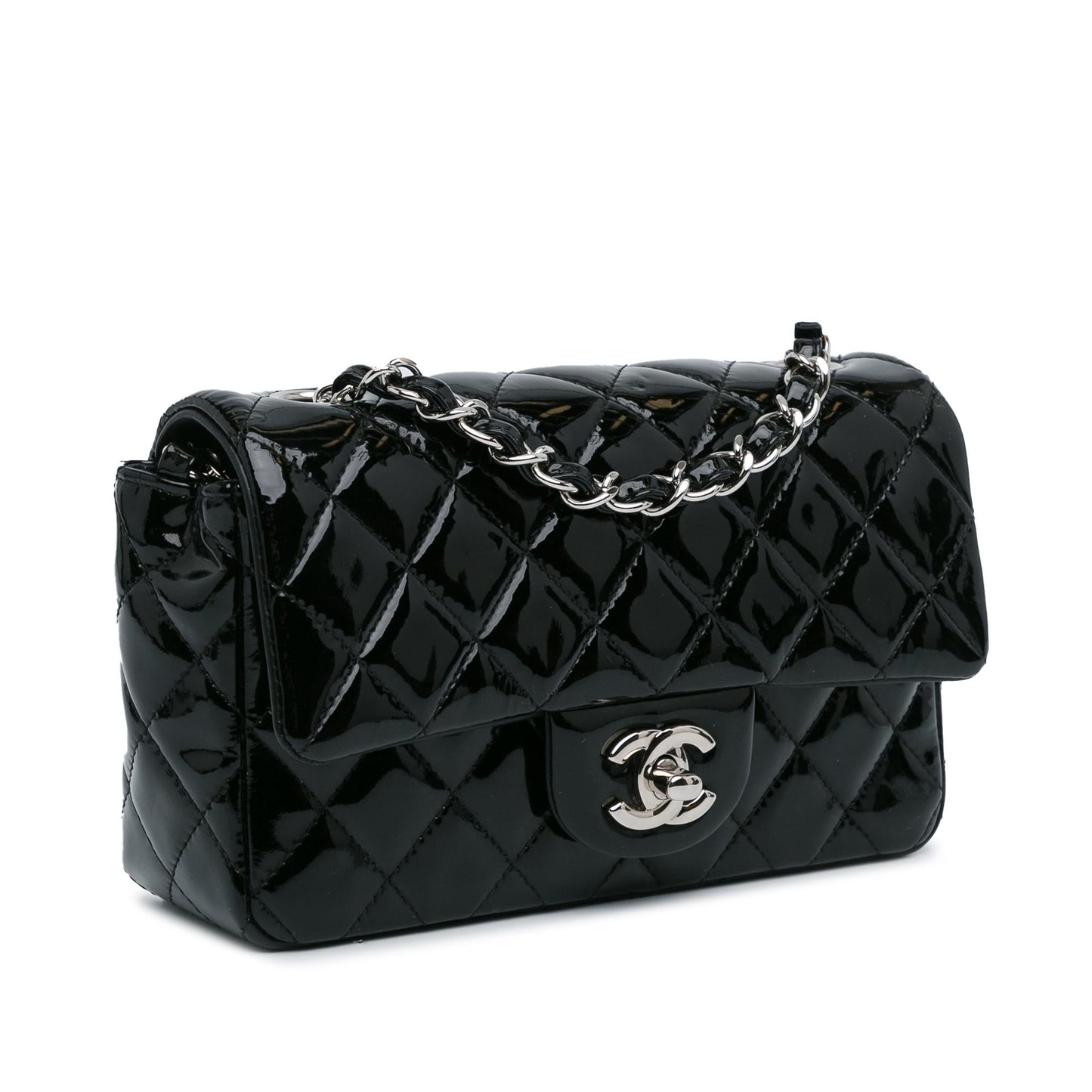 Chanel Mini Rectangular Classic Patent Single Flap (SHG-0ku6lp)
