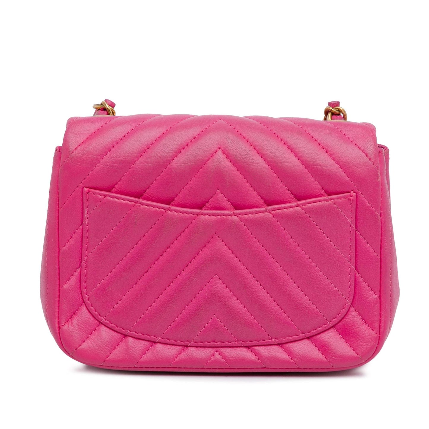 Chanel Mini Square Classic Chevron Lambskin Flap