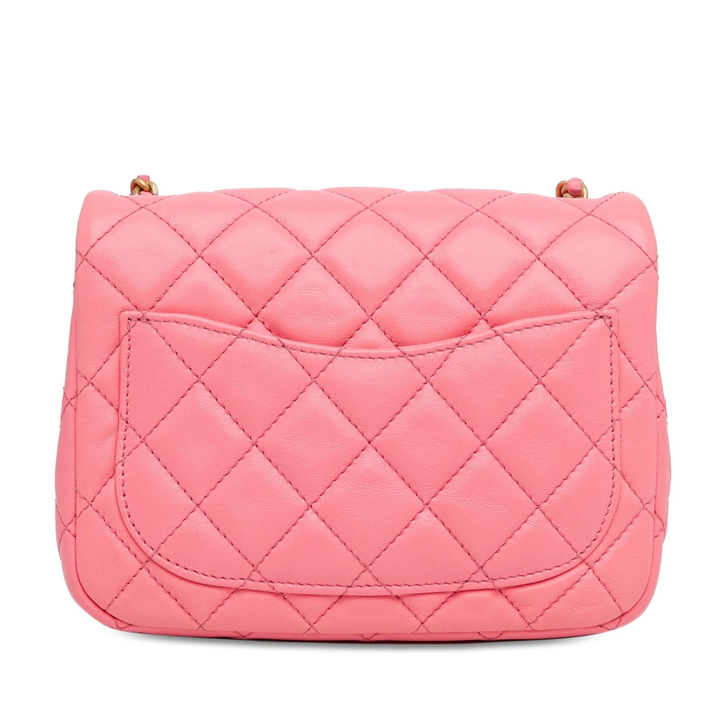 Chanel Mini Square Classic Lambskin Pearl Crush Flap (SHG-zjQT5W)