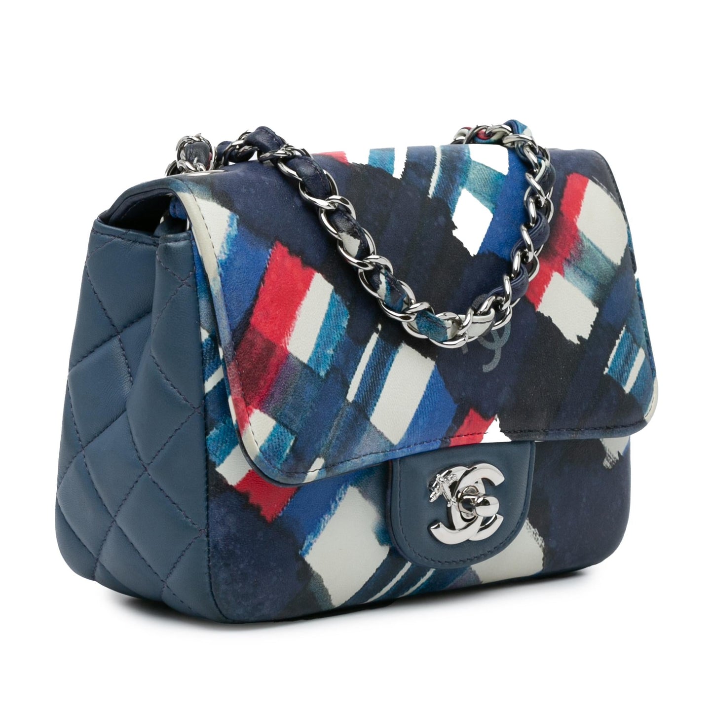 Chanel Mini Square Classic Printed Lambskin Airlines Flap (SHG-hfSUwf)