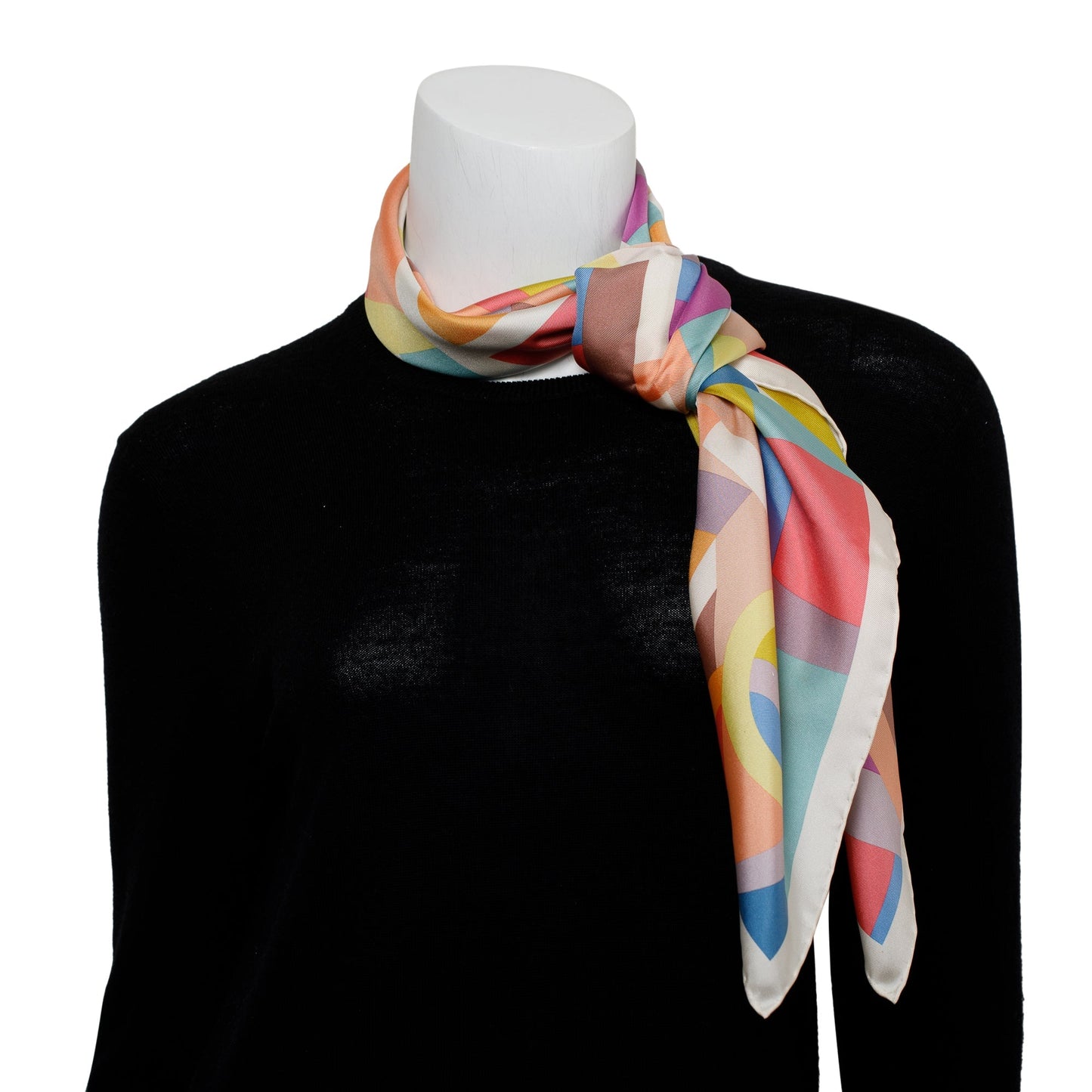 Chanel Multicolor Logo Print Silk Square Scarf