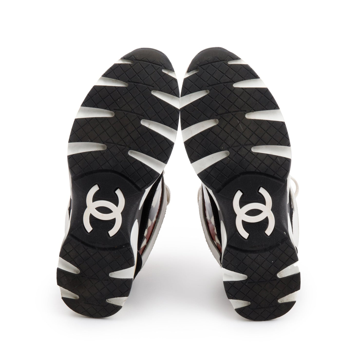 Chanel Multicolor Suede Patent Leather CC Logo Graffiti Flower Sneakers, Size 38
