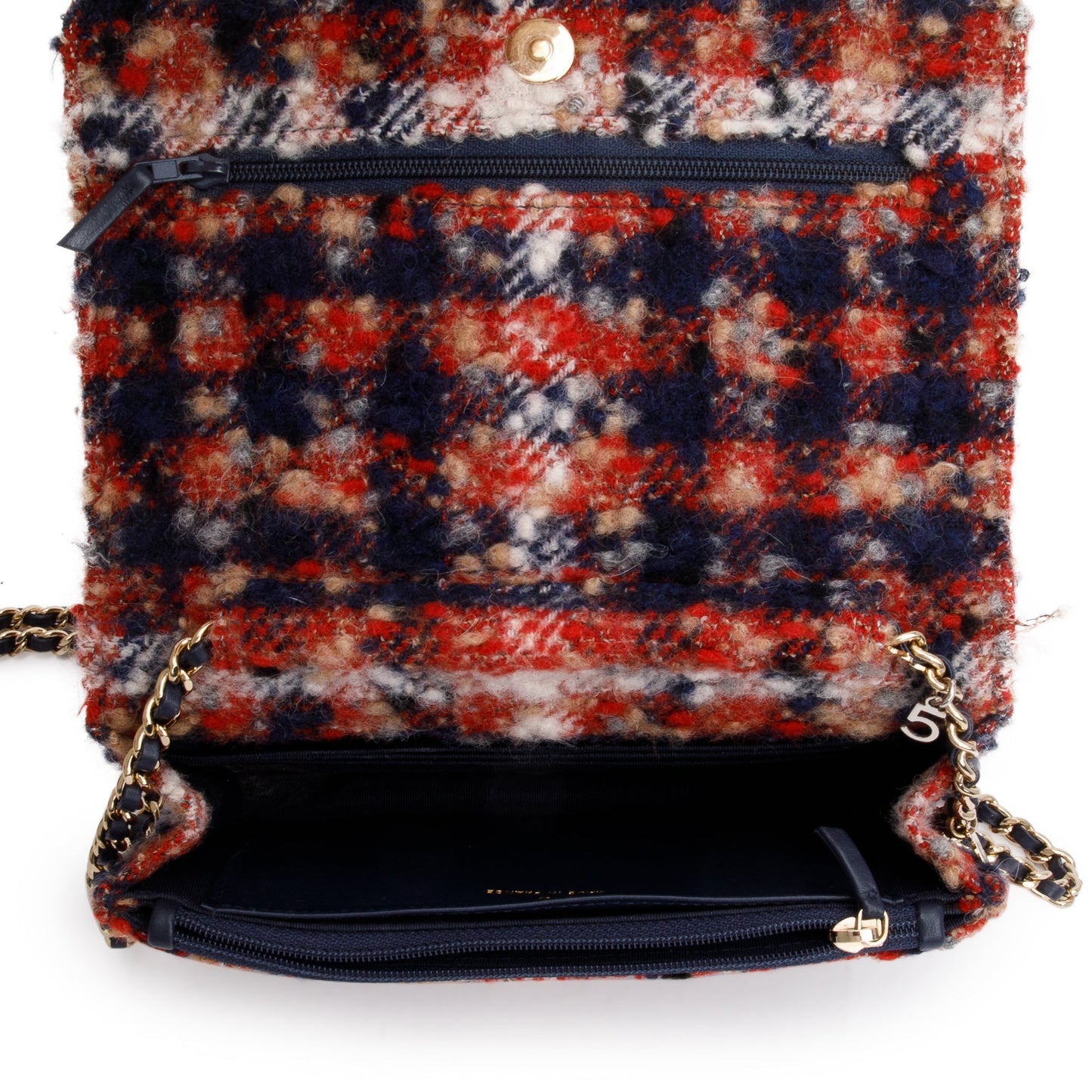 Chanel Multicolor Tweed Charms Wallet On Chain