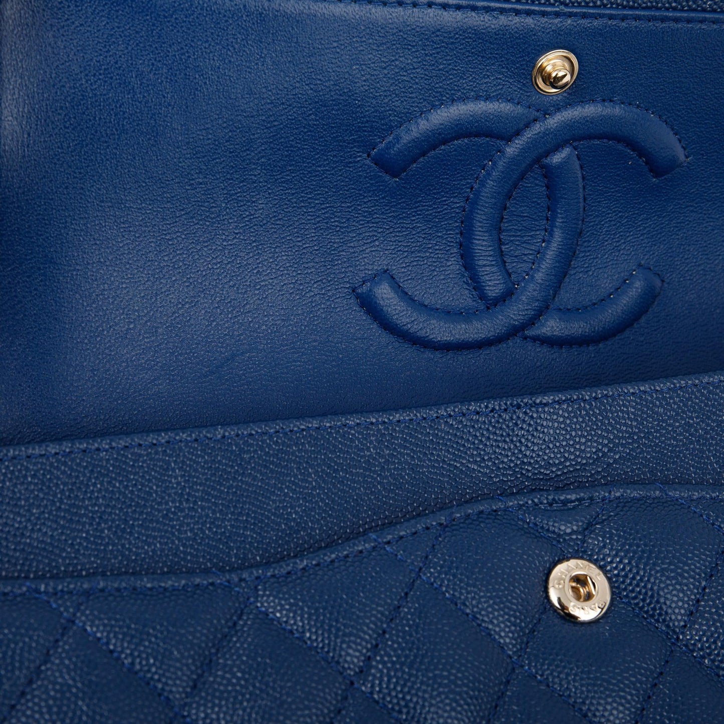 Chanel Navy Blue Classic Medium Double Flap Bag