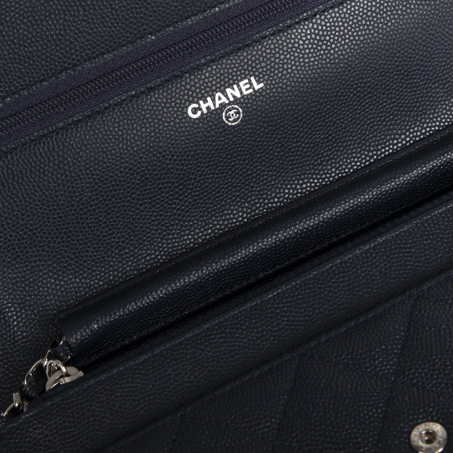 Chanel Navy Caviar Classic Wallet on Chain