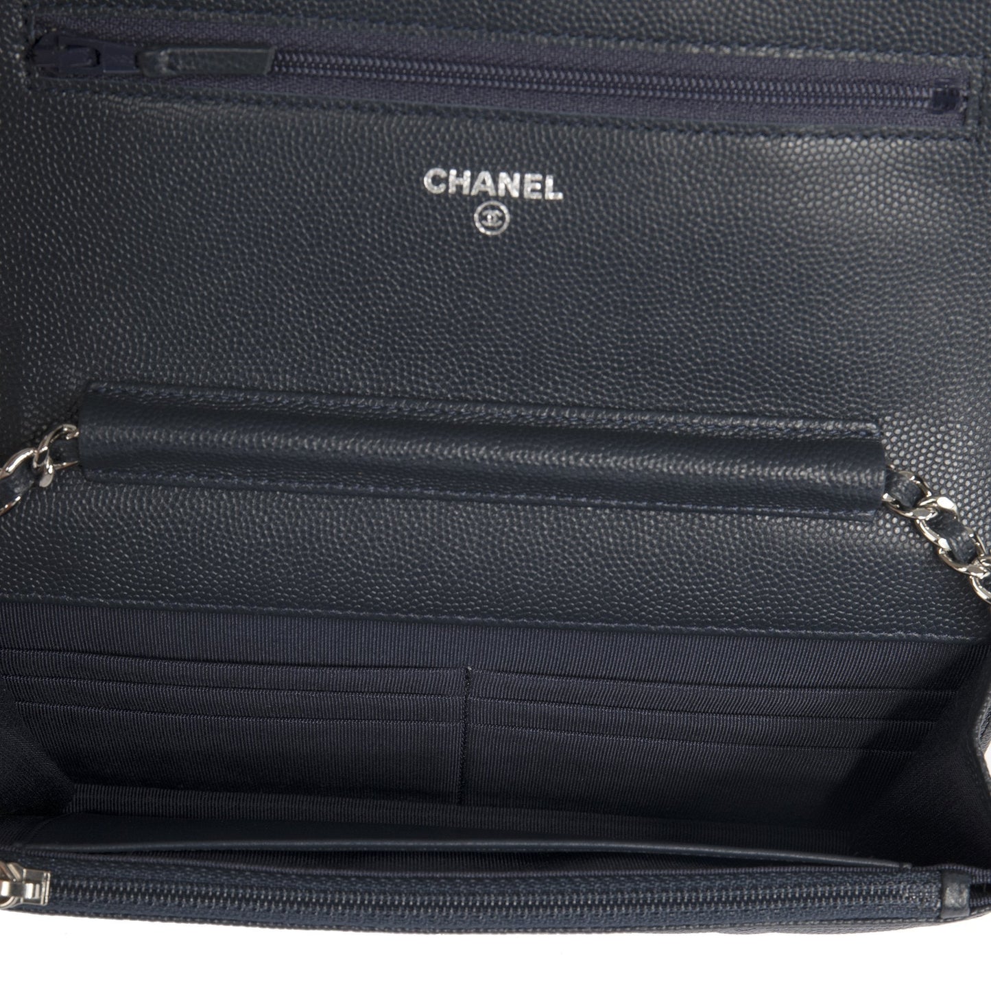 Chanel Navy Caviar Classic Wallet on Chain