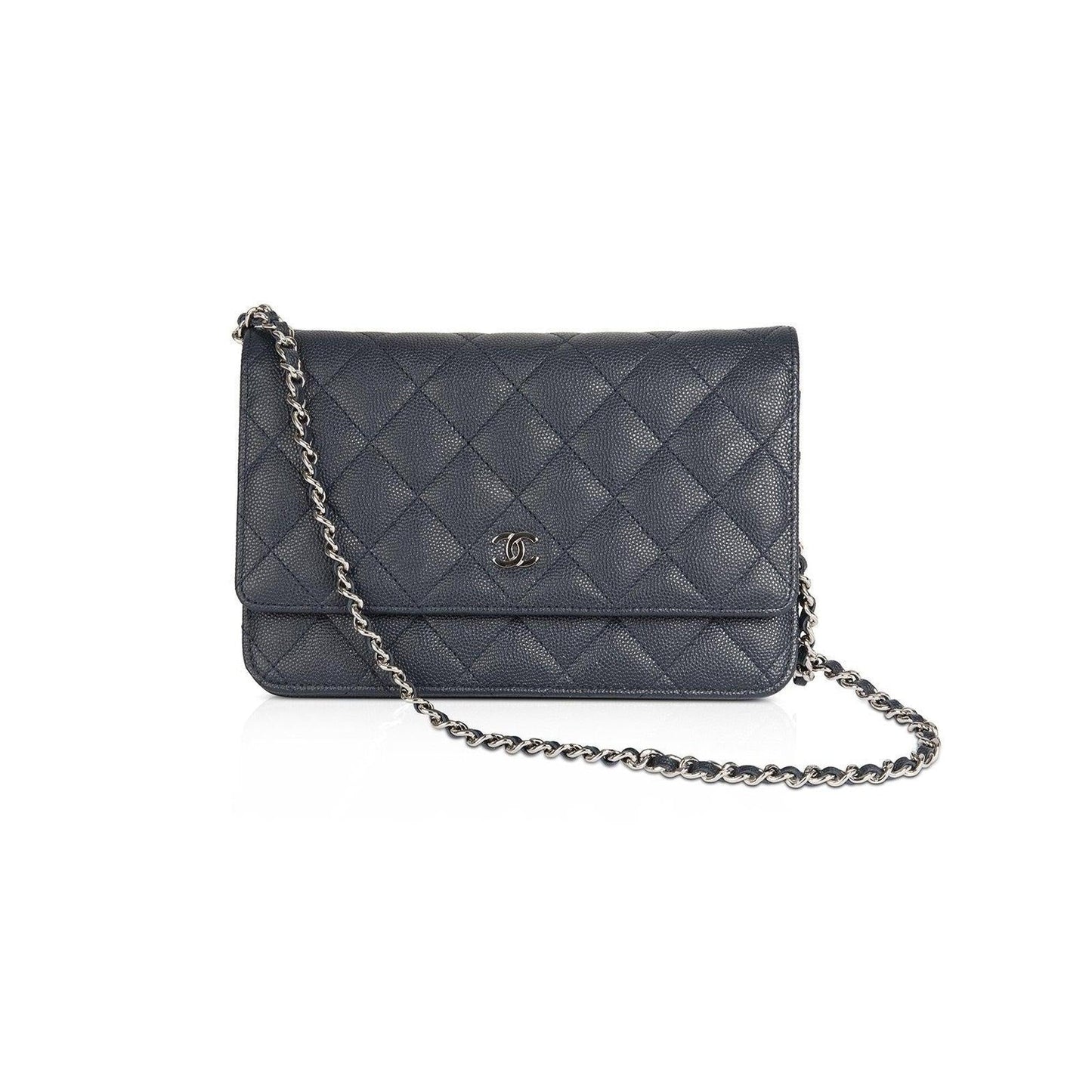 Chanel Navy Caviar Classic Wallet on Chain