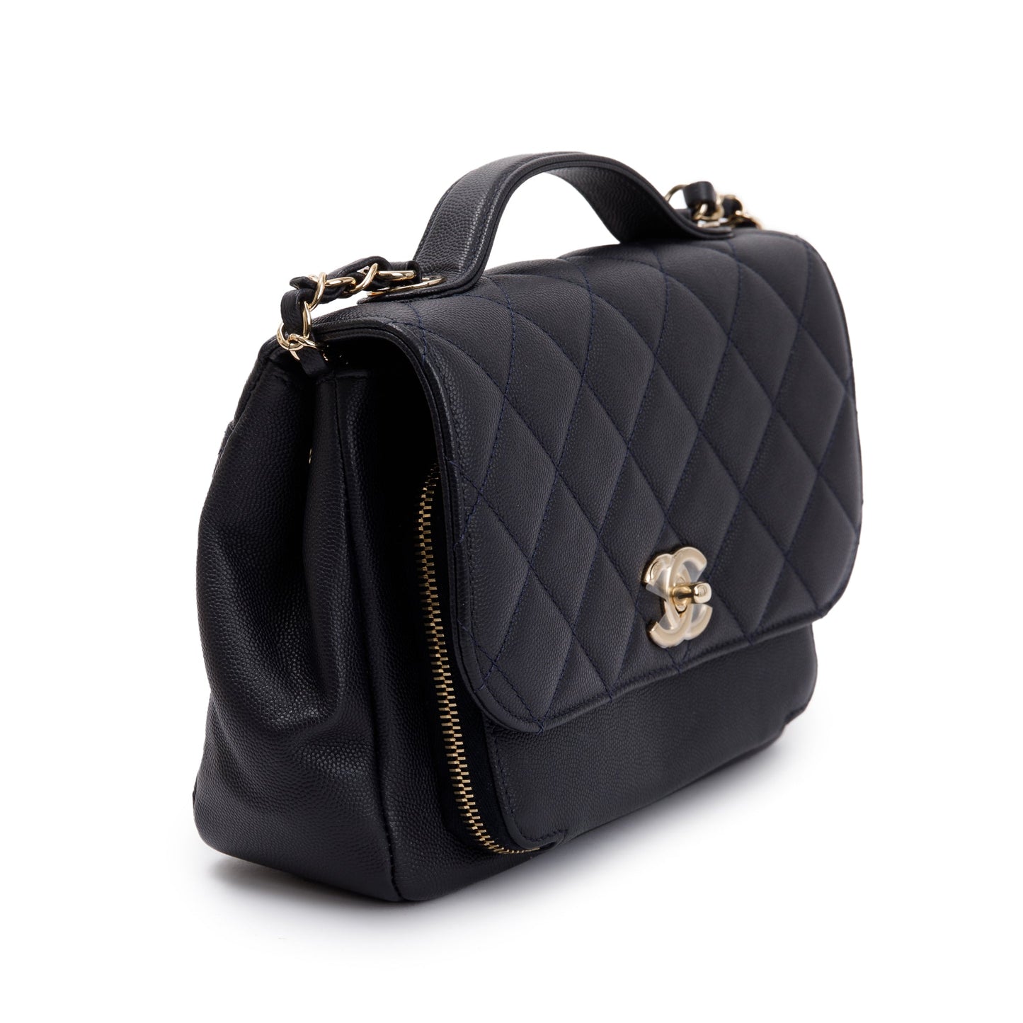 Chanel Navy Caviar Leather Medium Business Affinity Flap Bag