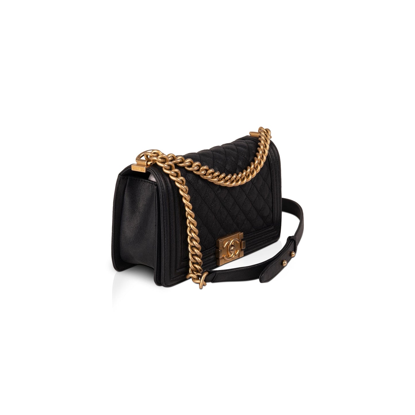 Chanel Navy Caviar Medium Boy Bag