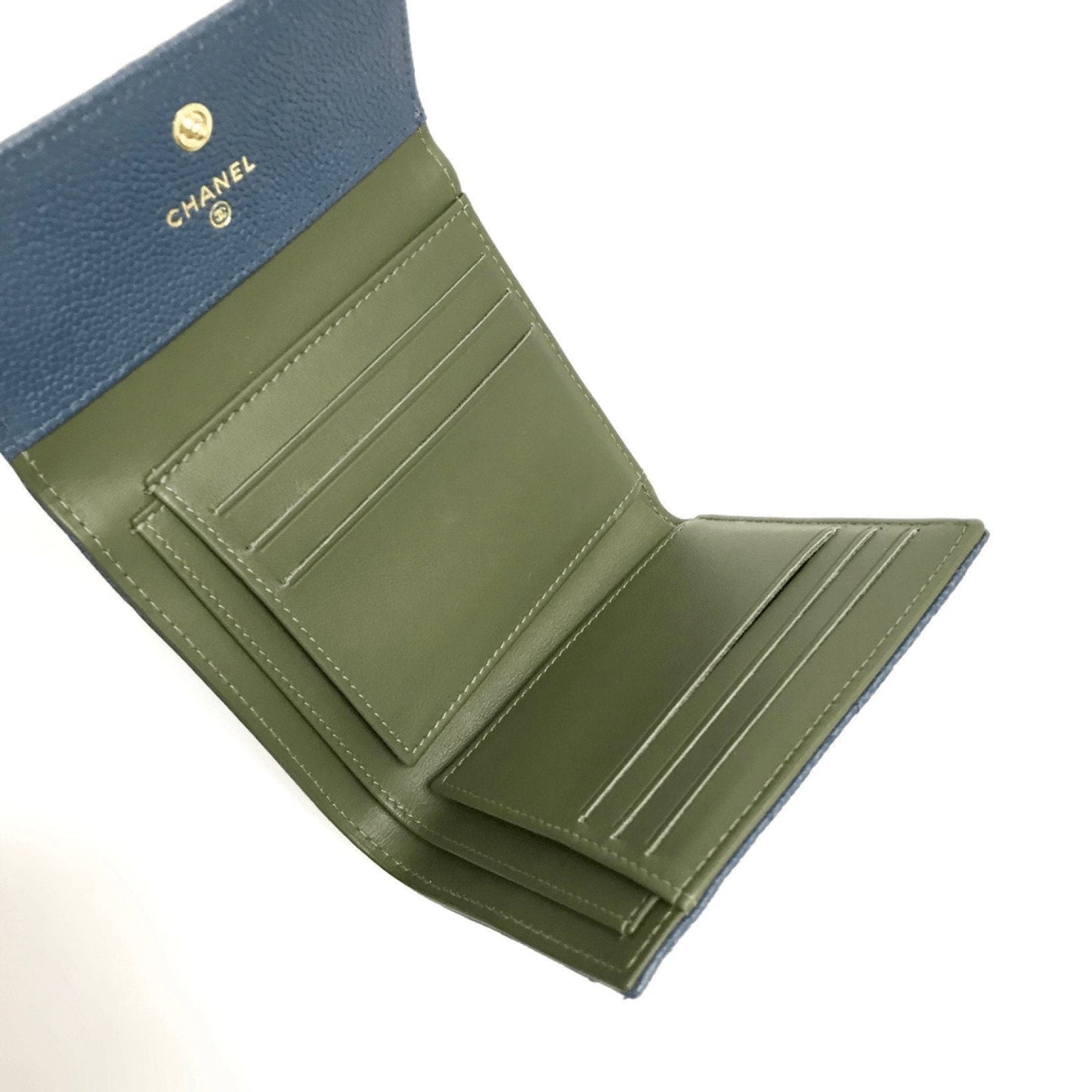 Chanel Navy Caviar Small Boy Wallet