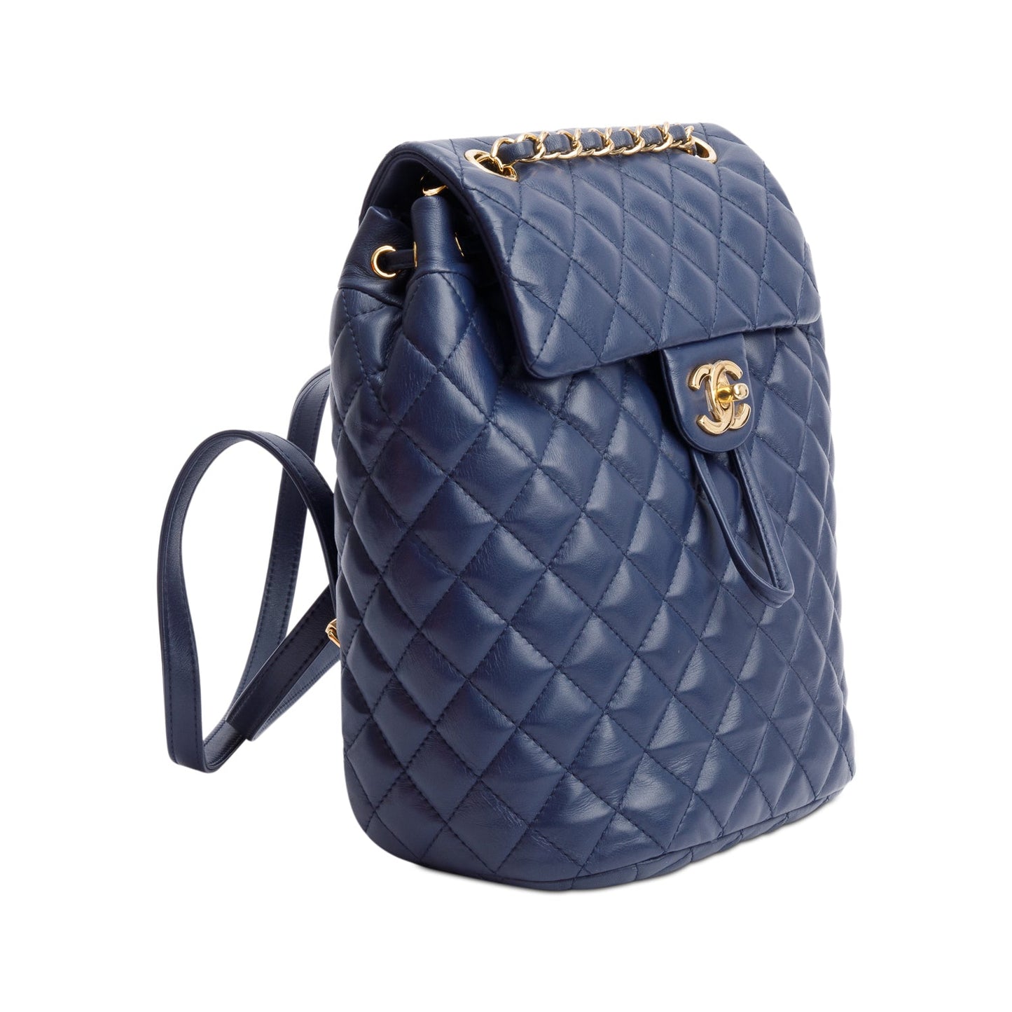 Chanel Navy Quilted Calfskin Leather Small Urban Spirit Backpack