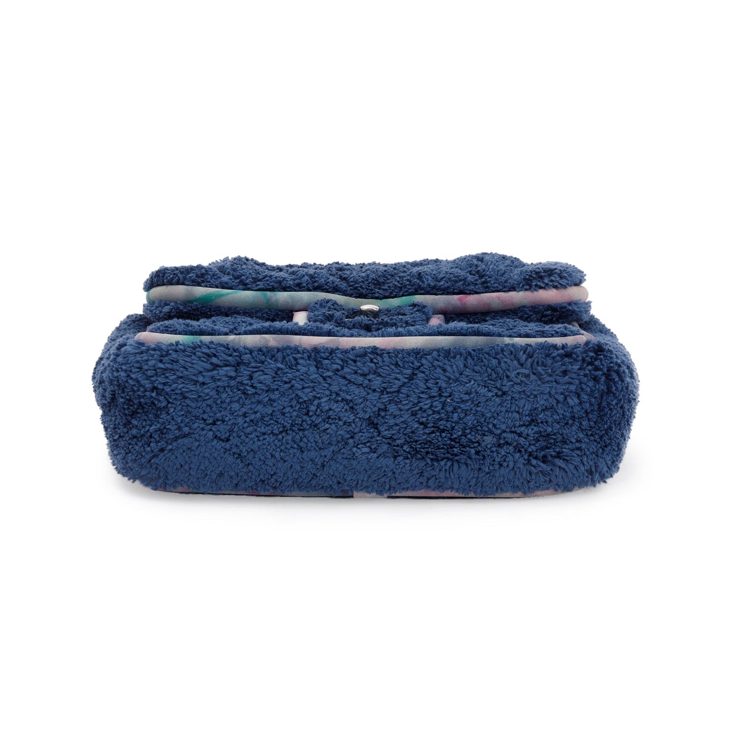 Chanel Navy Quilted Shearling Small Square Flap Bag