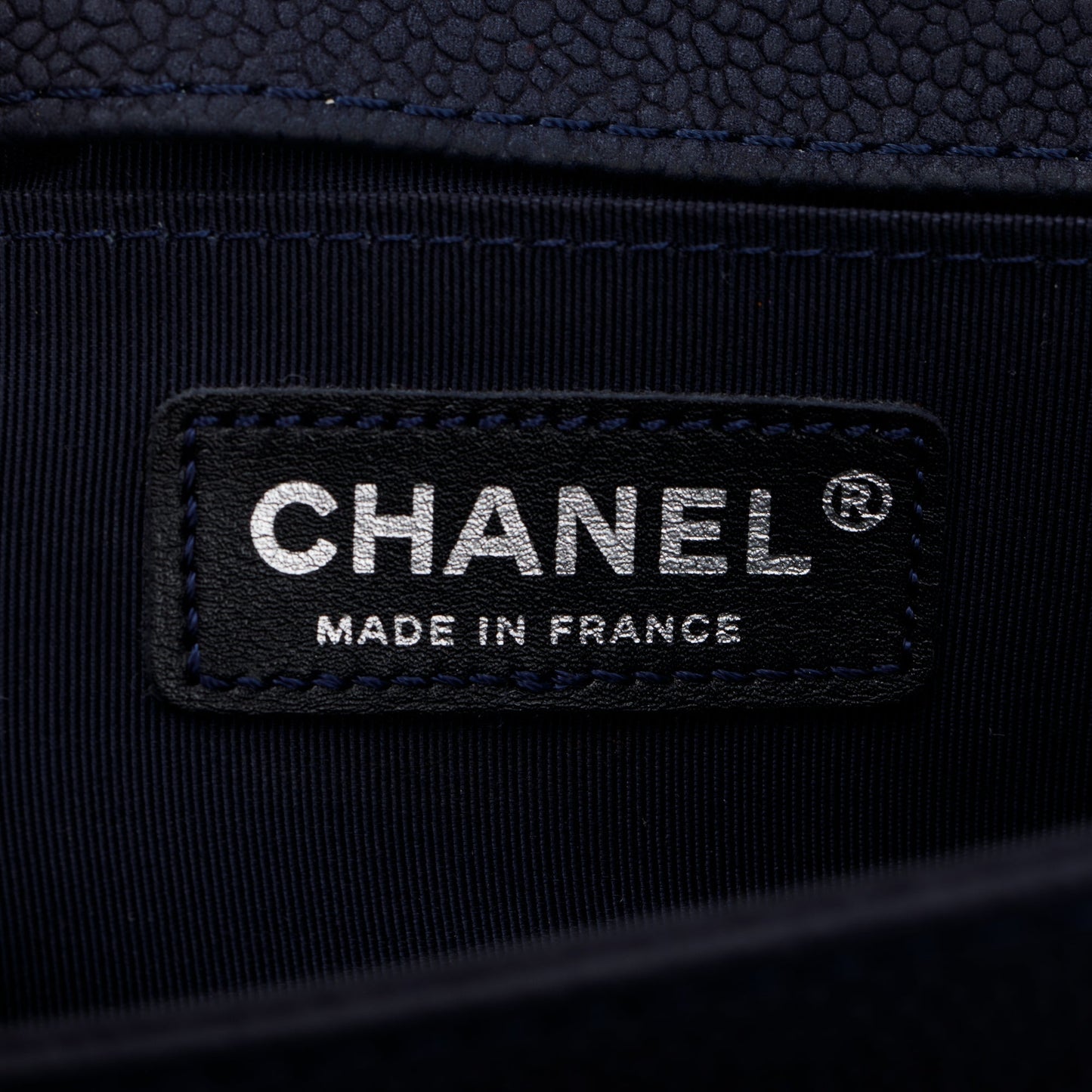 Chanel Navy Suede Calfskin Medium Boy Bag