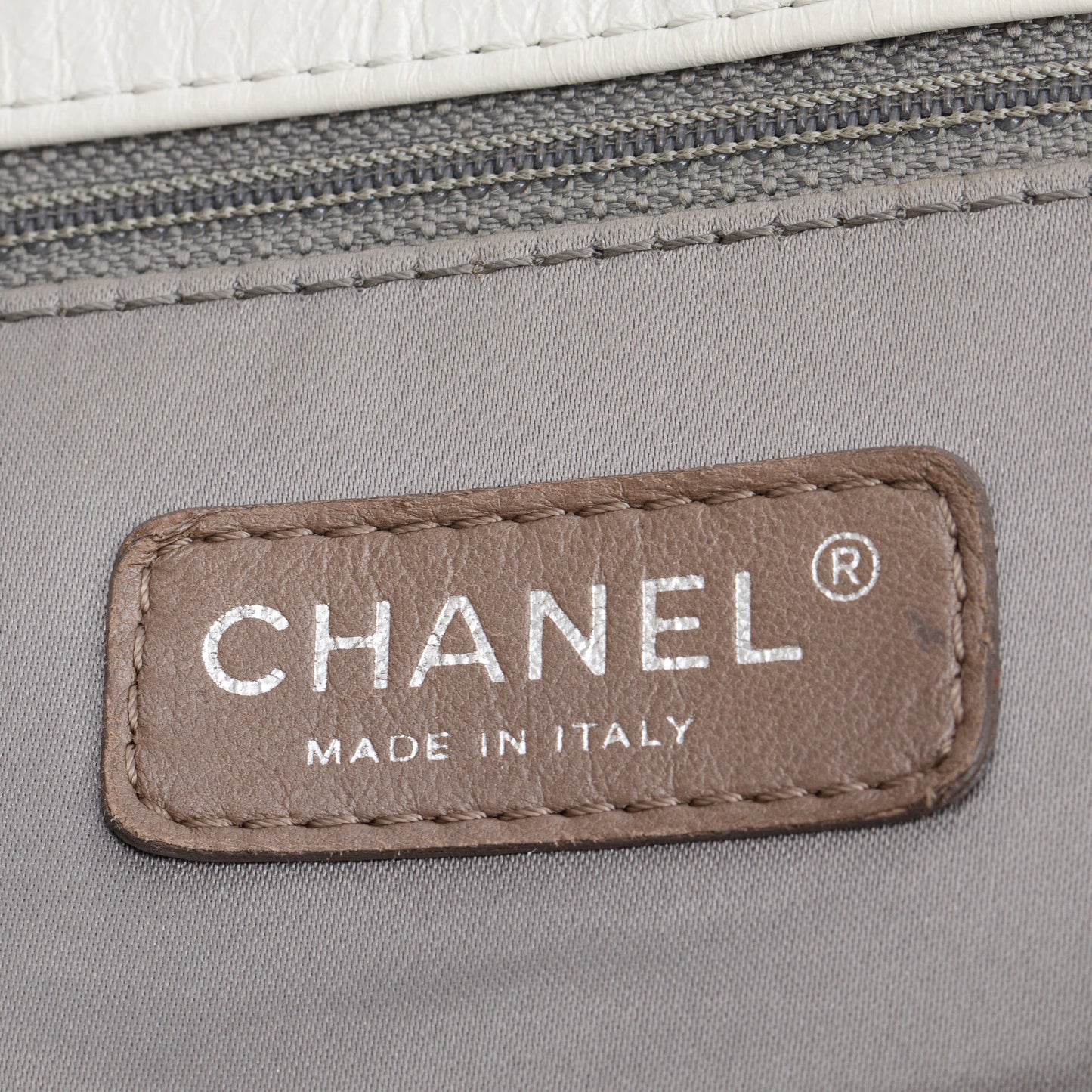 Chanel Netral Glazed Calfskin Leather Twisted Maxi Flap Bag