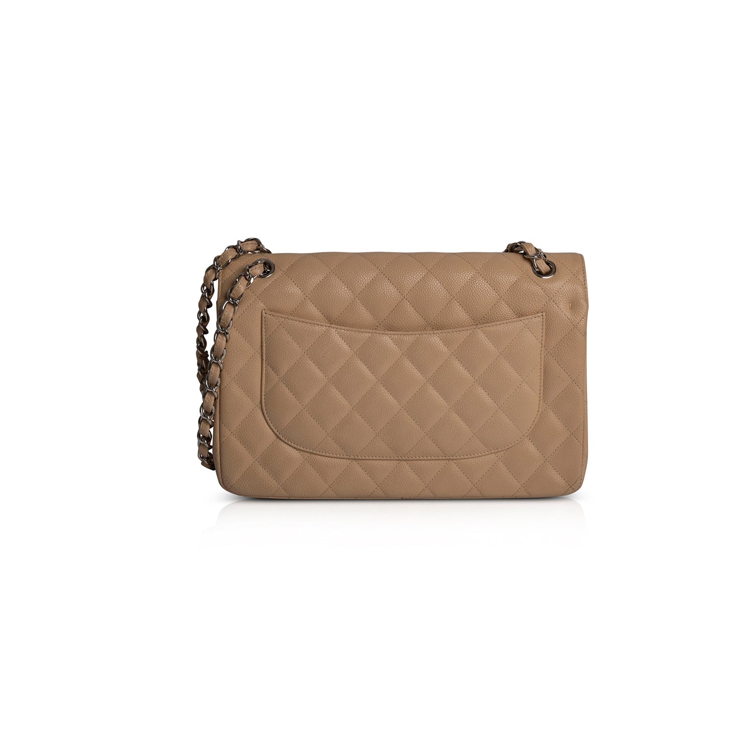 Chanel Neutral Caviar Classic Jumbo Double Flap Bag