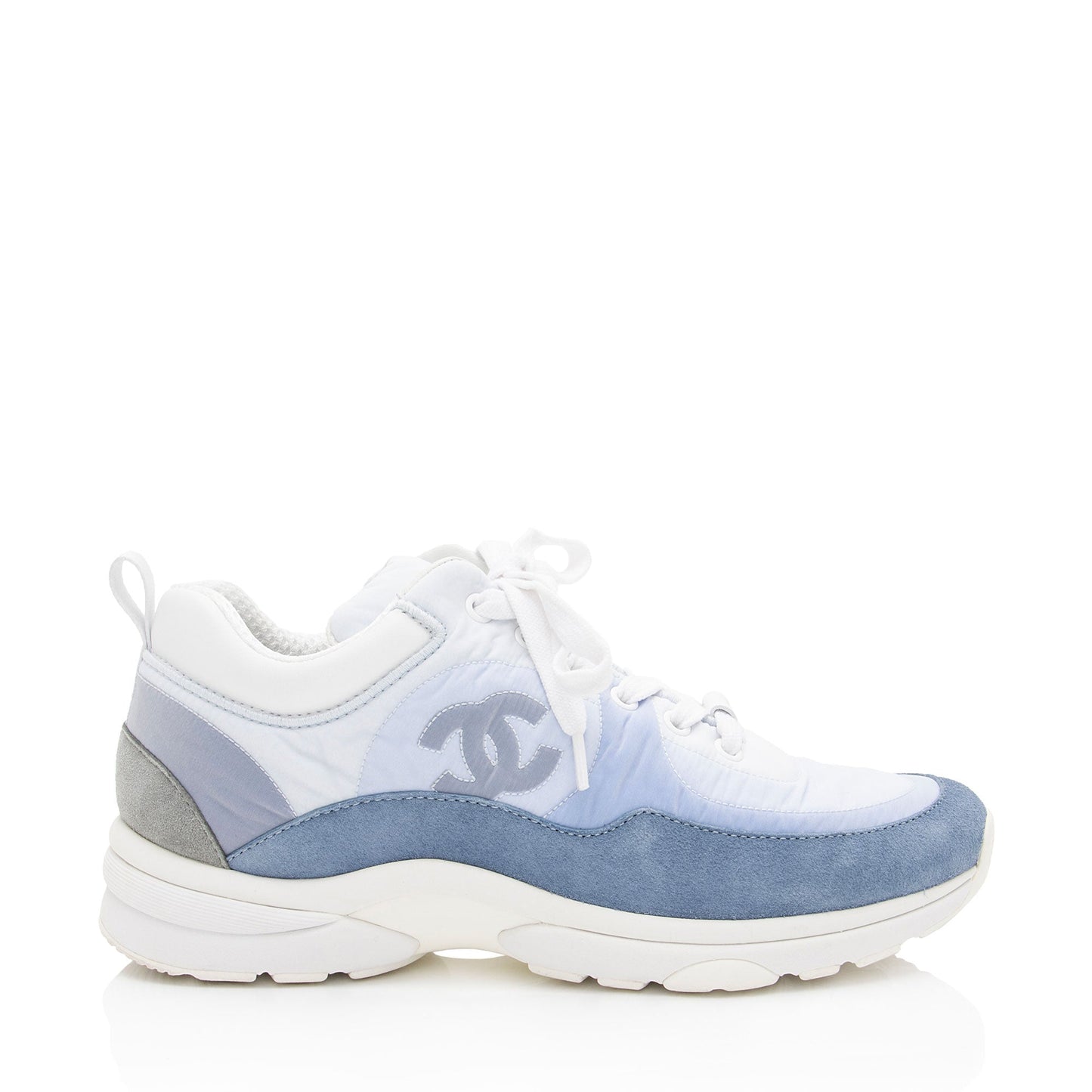 Chanel Nylon Suede CC Sneakers - Size 7 / 37