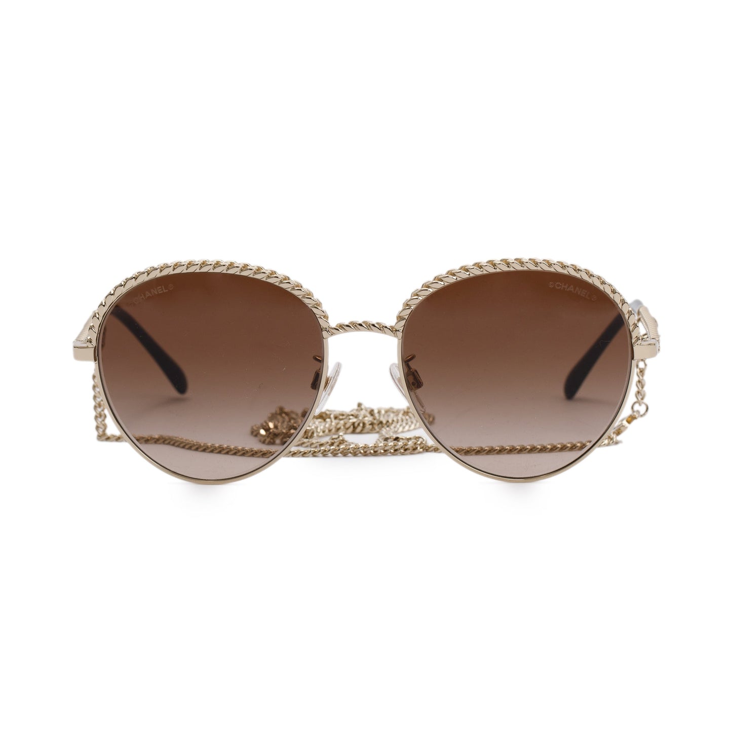 Chanel Pantos Interlocking CC Logo Removable Chain Sunglasses