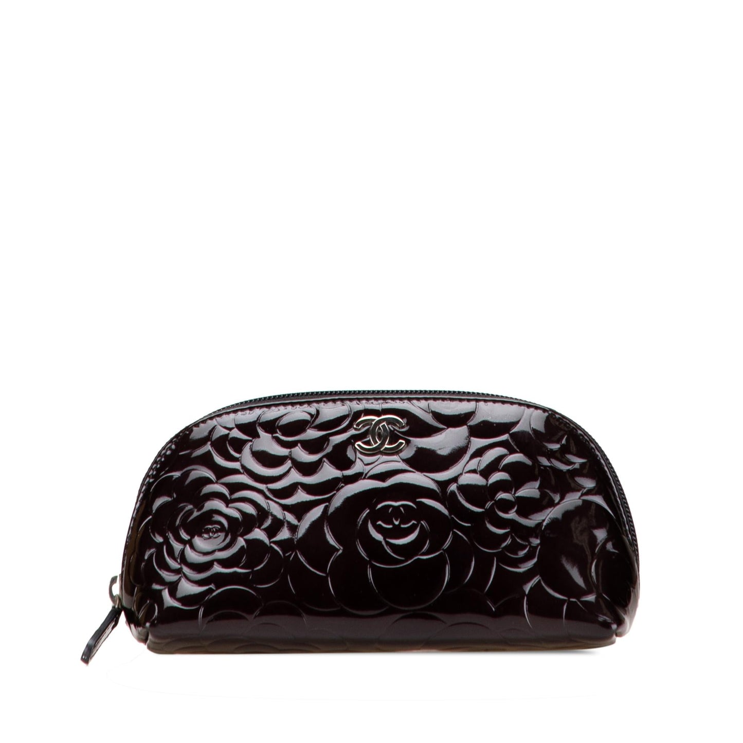 Chanel Patent Camellia Cosmetic Pouch