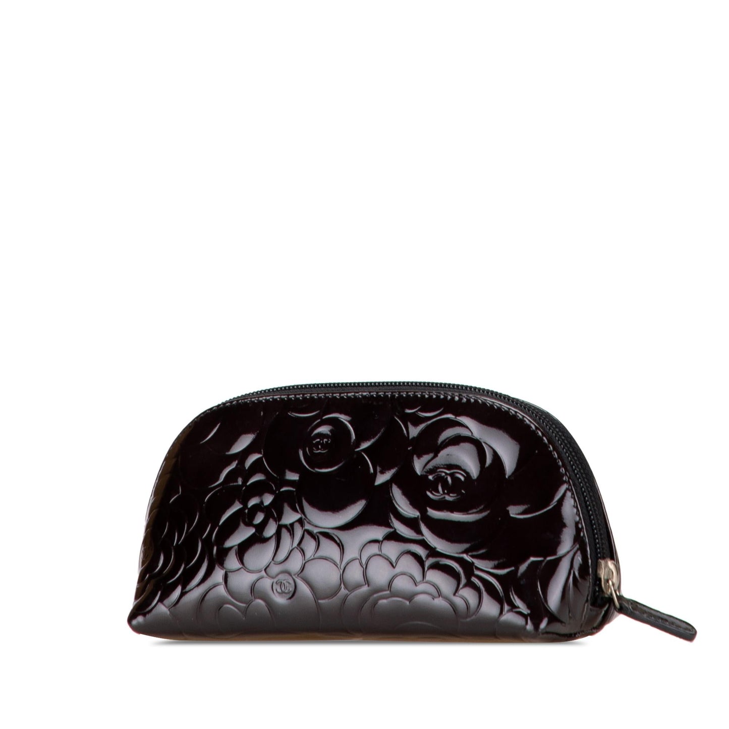 Chanel Patent Camellia Cosmetic Pouch