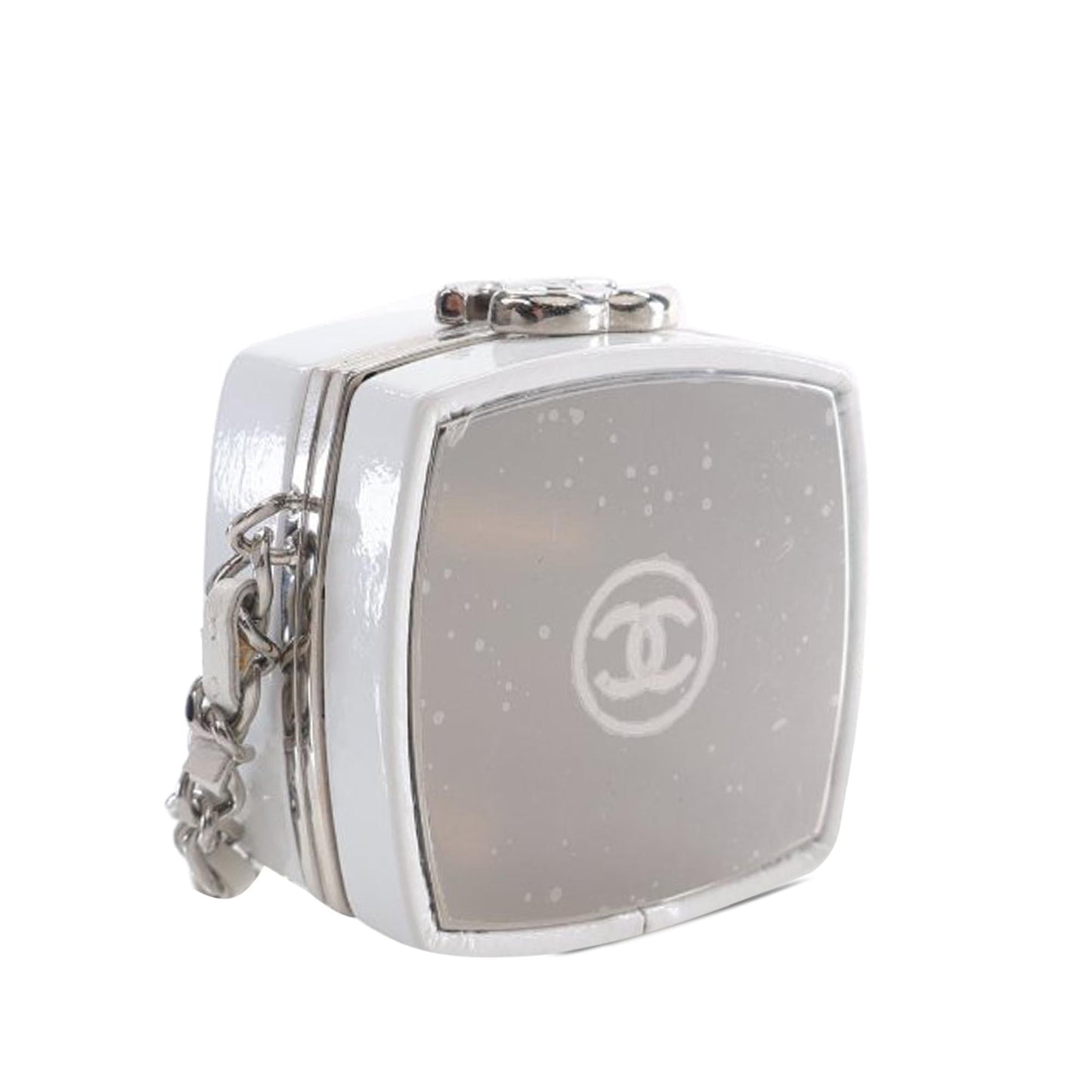 Chanel Patent Goatskin Make-Up Box Clutch With Chain (SHG-cNmuxS)