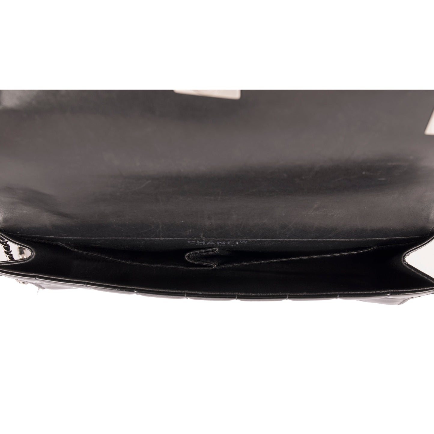 Chanel Patent Leather Chocolate Bar Chain Clutch