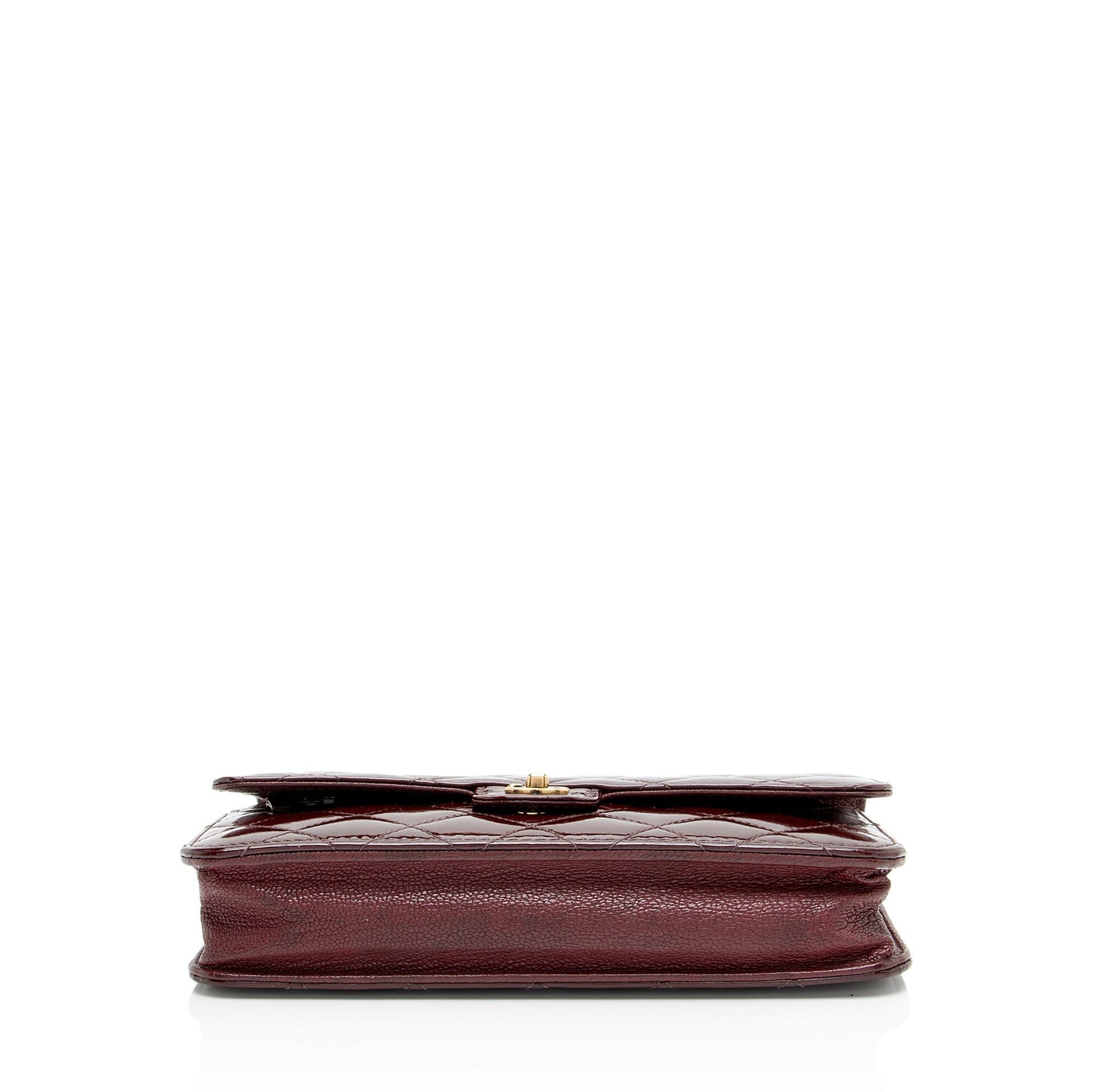 Chanel Patent Leather Eyelet CC Wallet on Chain