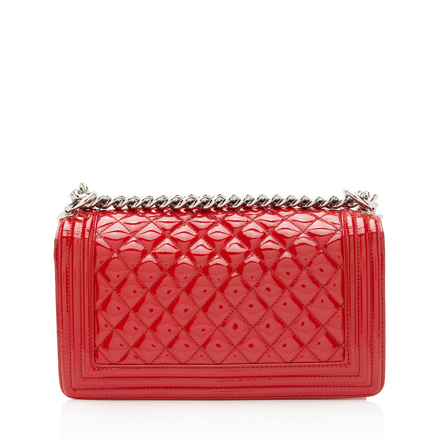 Chanel Patent Leather Plexiglass Old Medium Boy Bag