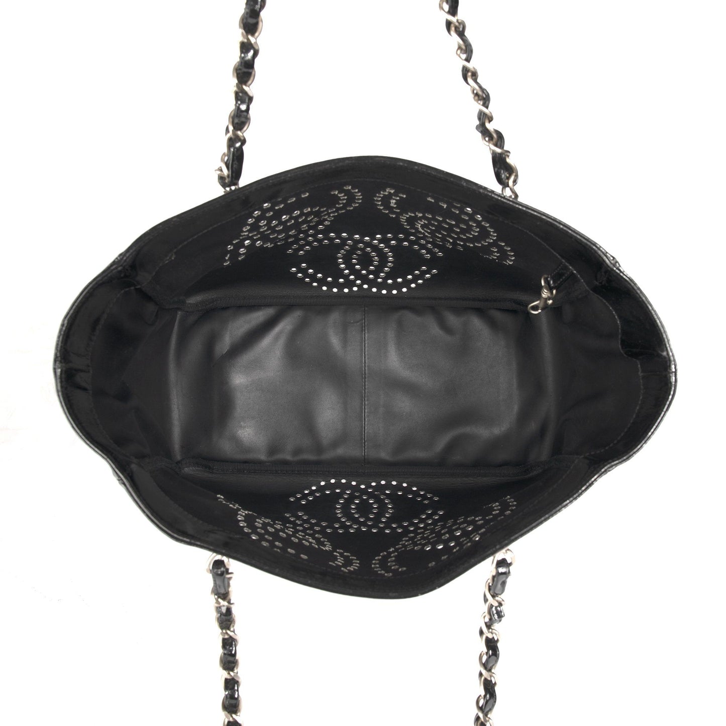 Chanel Perforated CC Patent Leather Tote