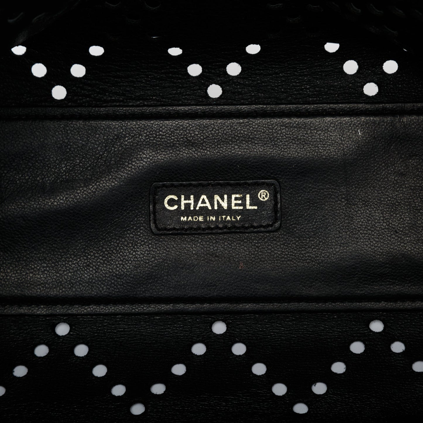 Chanel Perforated Patent CC Tote