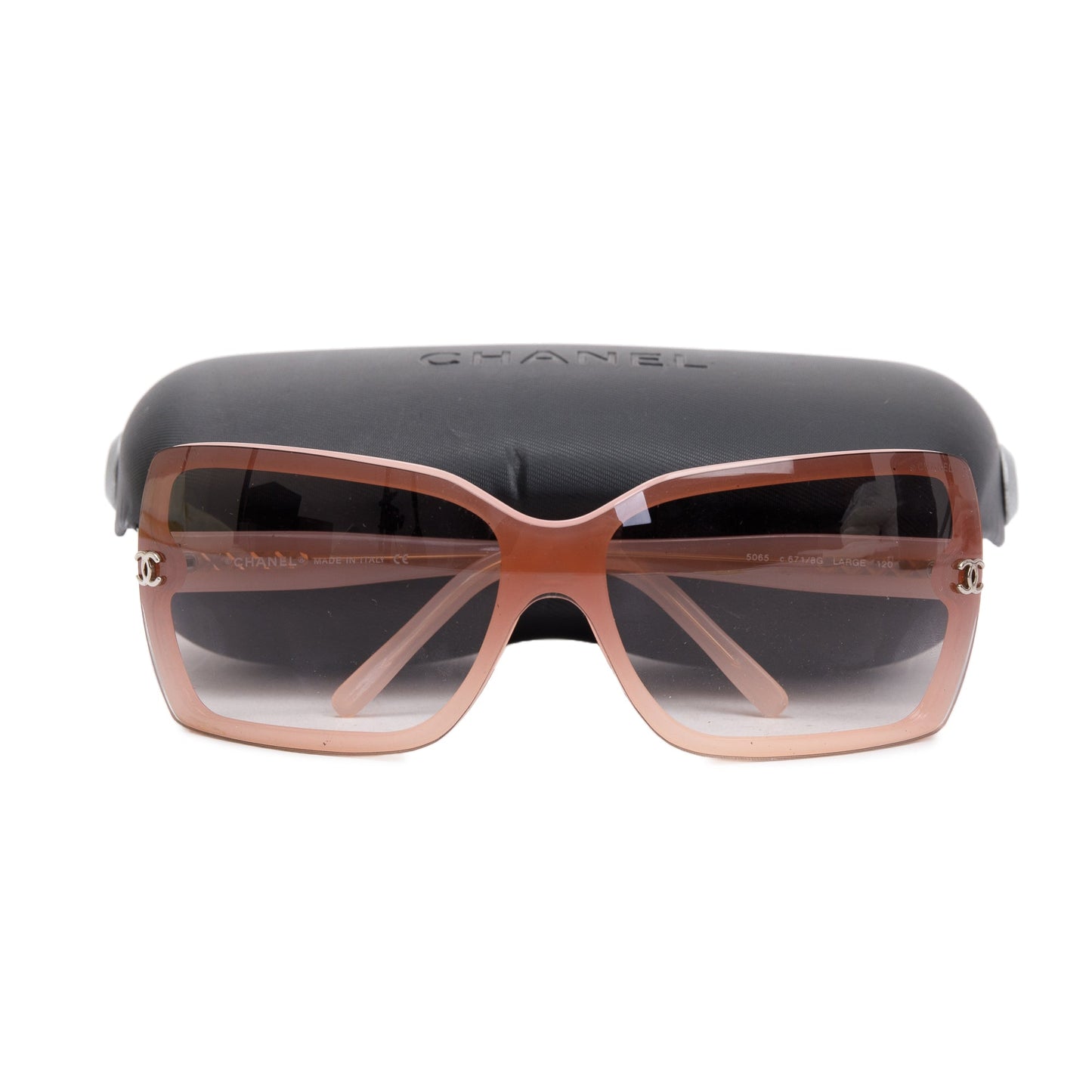 Chanel Pink CC Logo Gradient Oversize Sunglasses