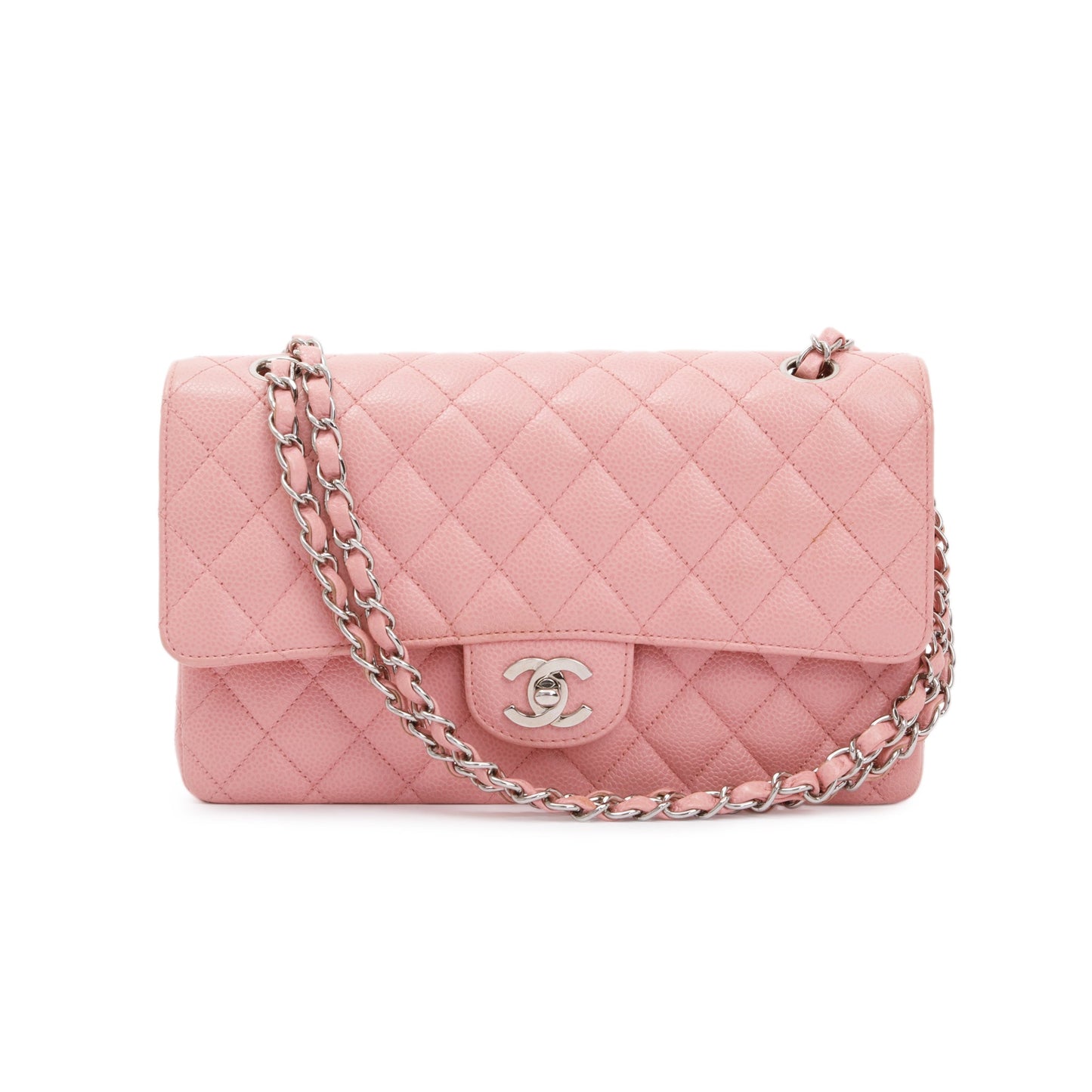 Chanel Pink Caviar Classic Medium Double Flap Bag