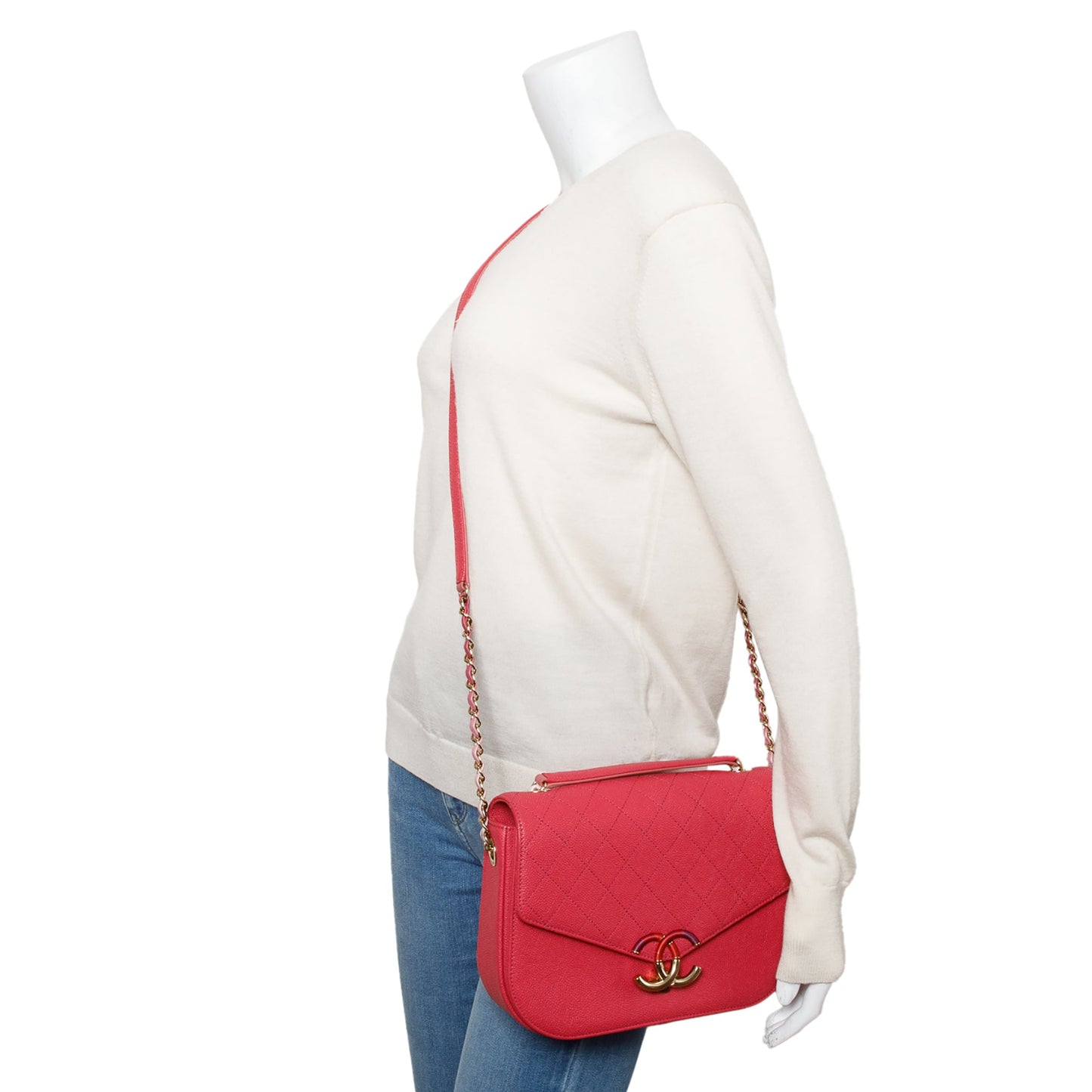 Chanel Pink Caviar Paris-Cuba Thread Around Flap Bag