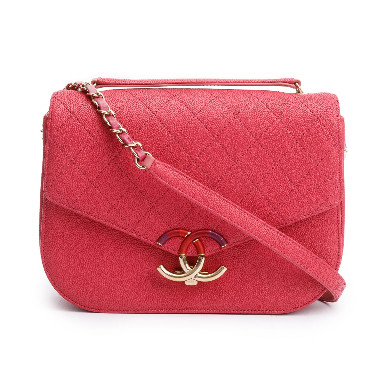 Chanel Pink Caviar Paris-Cuba Thread Around Flap Bag