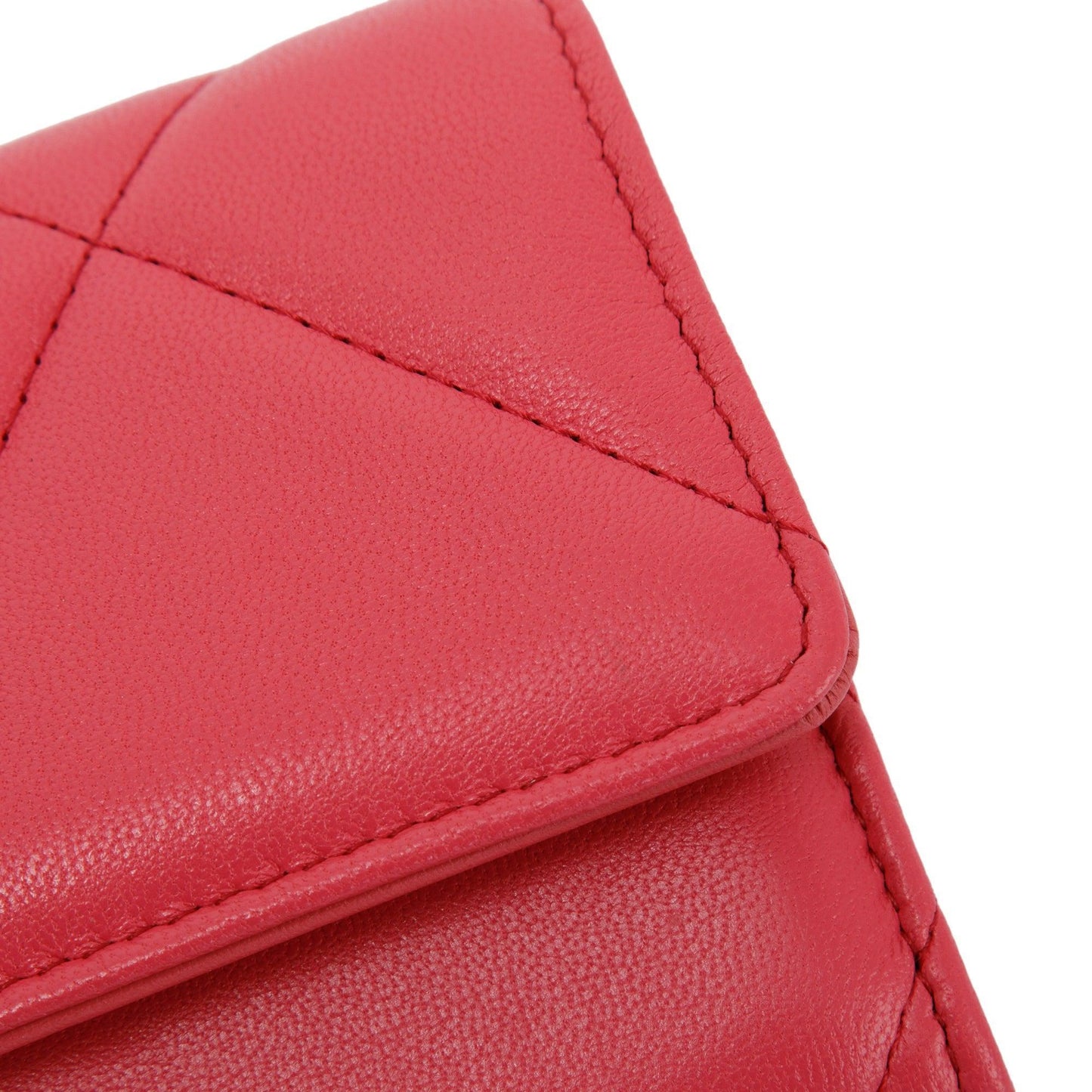Chanel Pink Lambskin 19 Flap Wallet