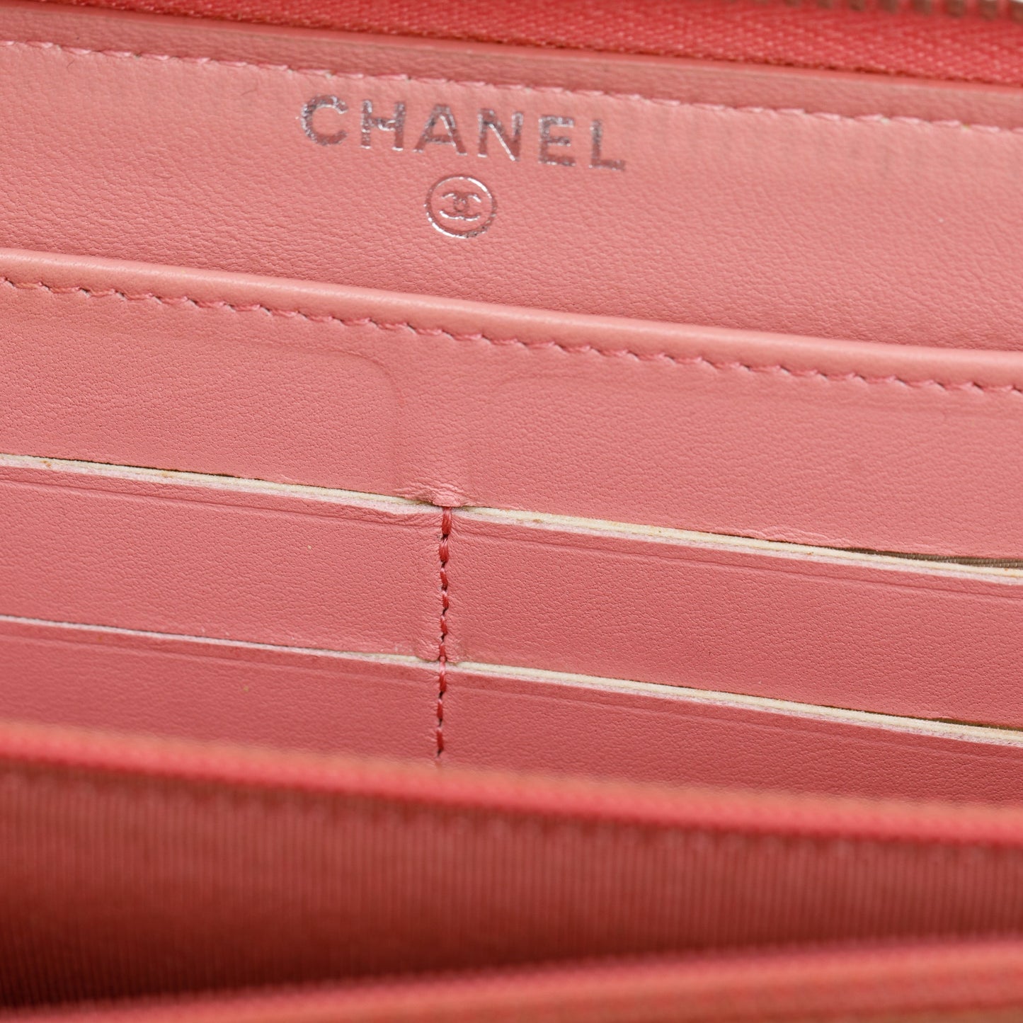 Chanel Pink Lambskin Leather Classic Long Zipped Wallet