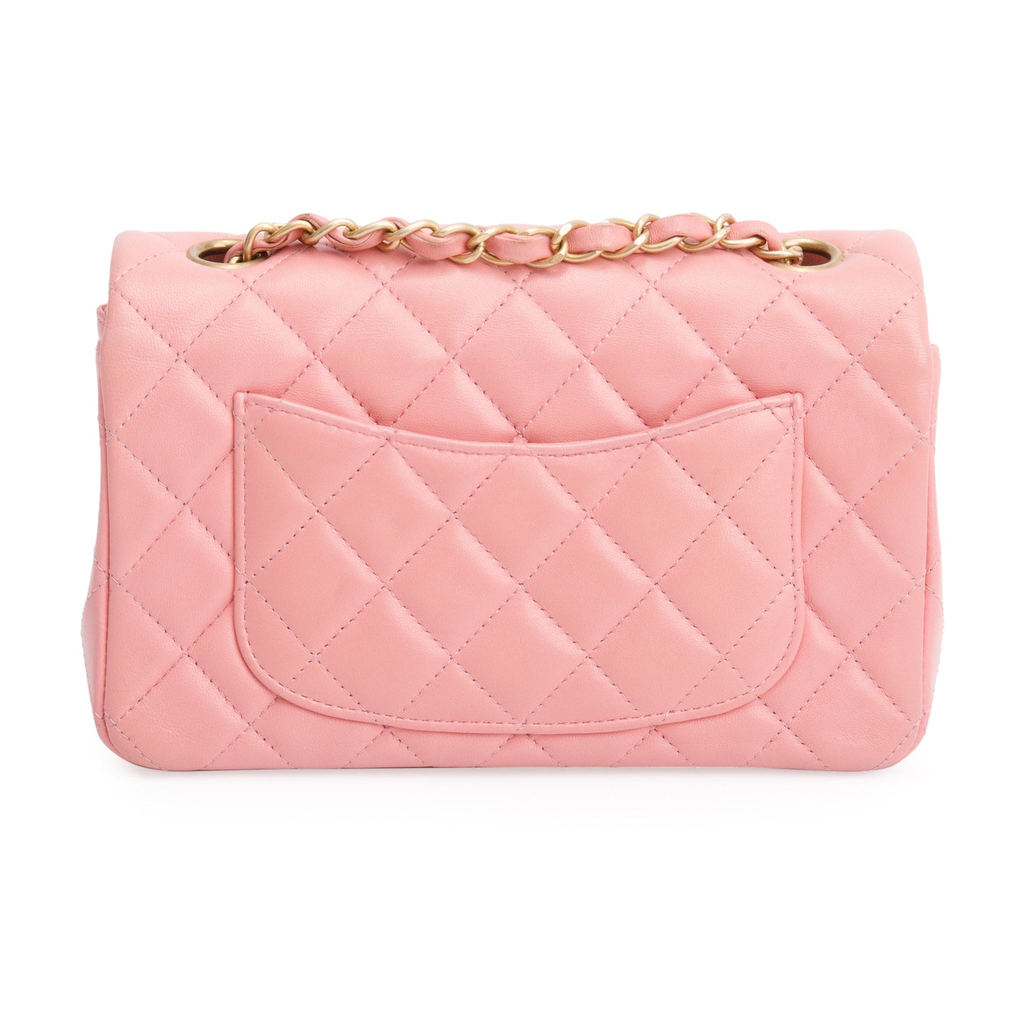 Chanel Pink Lambskin Leather Classic Mini Rectangular Flap Bag