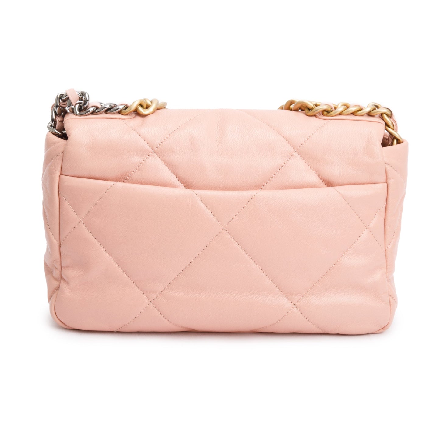 Chanel Pink Lambskin Leather Medium 19 Flap Bag